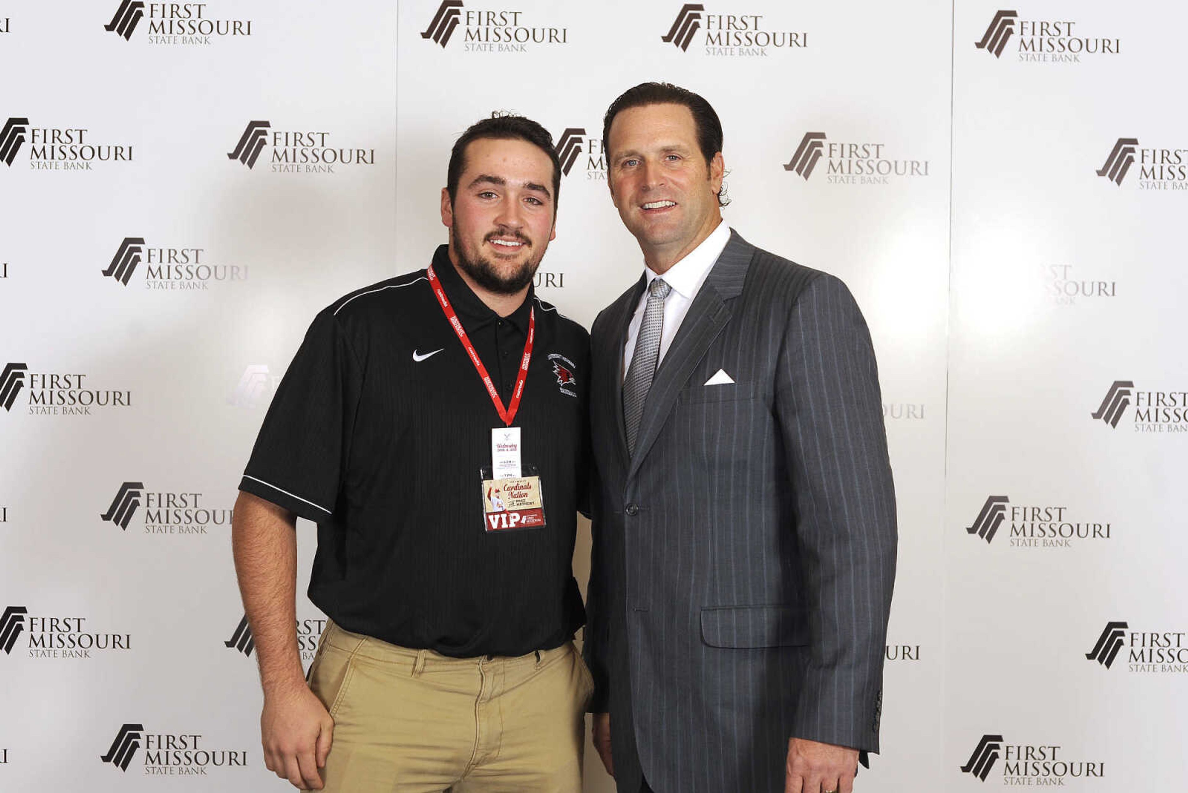 LAURA SIMON ~ lsimon@semissourian.com

Mike Matheny, manager of the St. Louis Cardinals, poses with fans during a VIP reception, Wednesday, Dec. 2, 2015, at Southeast Missouri State University's River Campus. "The State of Cardinals Nation" was presented by First Missouri State Bank.