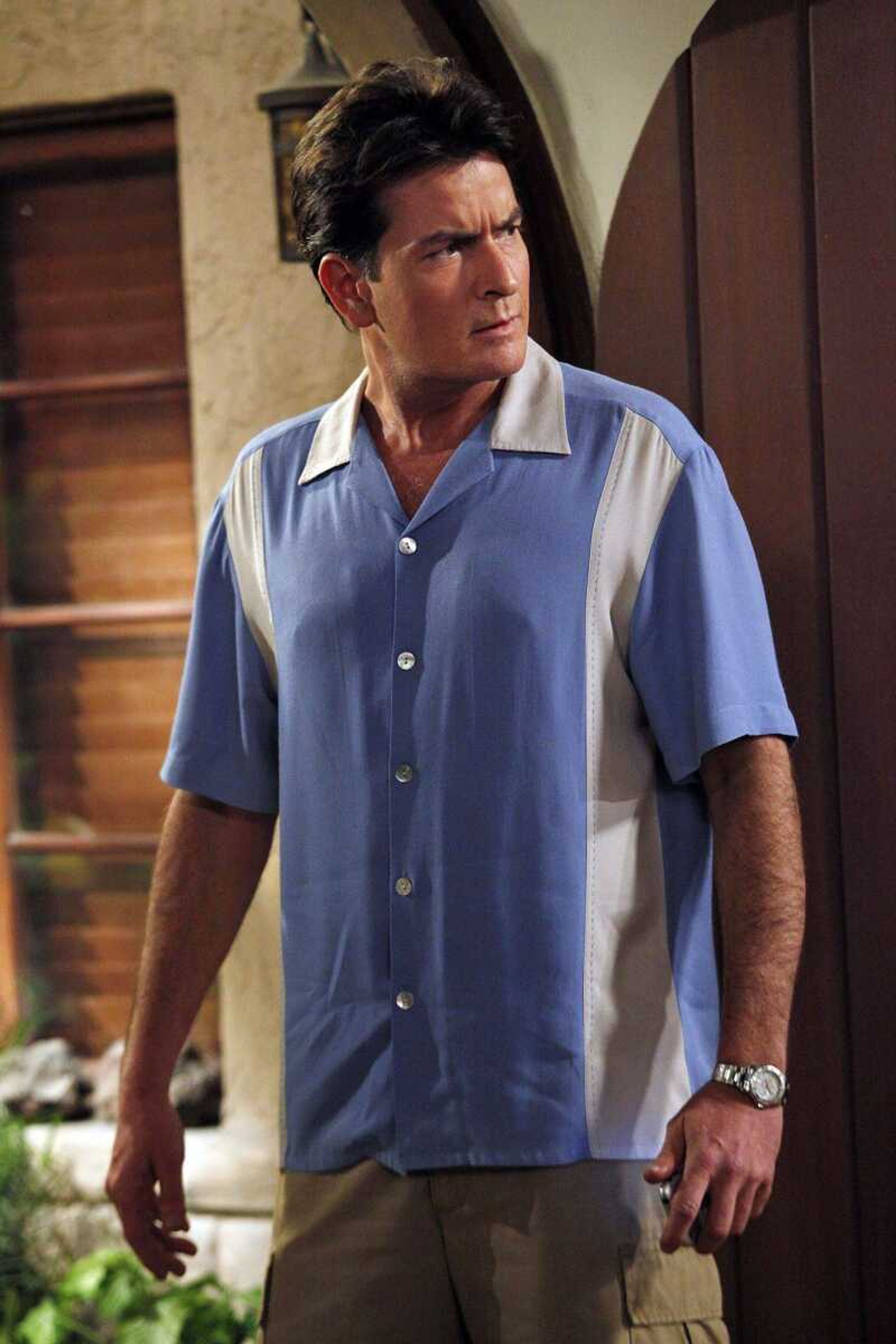 Charlie Sheen is shown in a scene from the CBS comedy, "Two and a Half Men." (Greg Gayne ~ CBS)