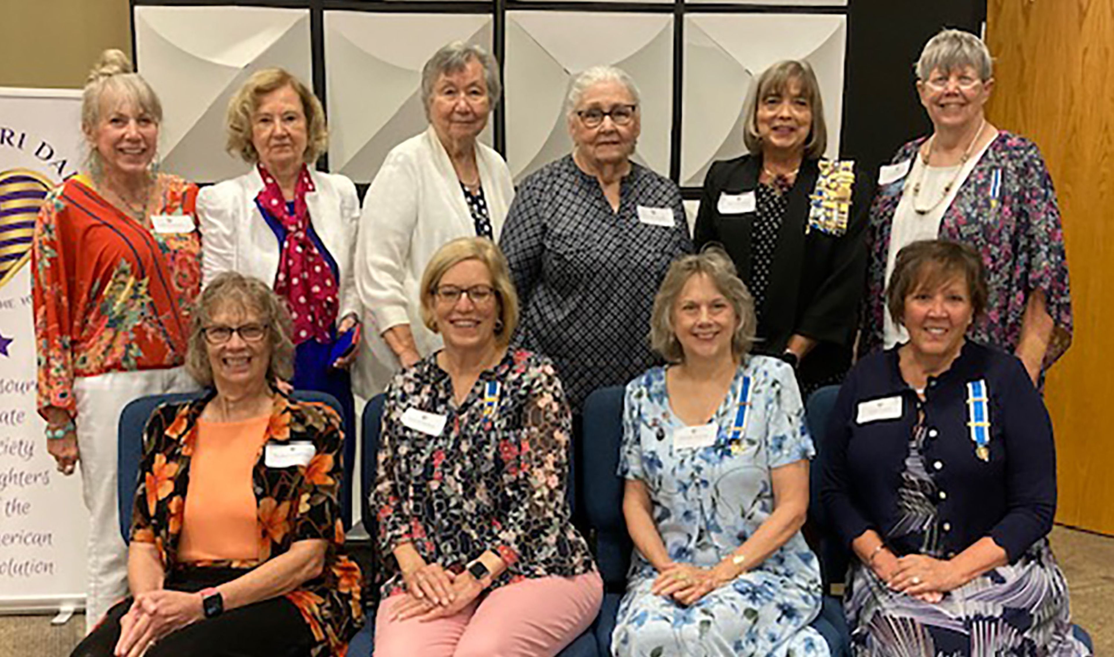 Several members of the Nancy Hunter chapter of the Daughters of the American Revolution recently attended the DAR district meeting in Jackson. Front row from left: Donna Grantham, Treasurer,  Sharon Shelton, Regent, Sue Morrow, Secretary, Kathy Yount, Vice Regent. Back row from left, Dale Humphries, Charlotte Slinkard, Ruth Lang, Carolyn Webb, Nora Zimmer and Vera McCullough.