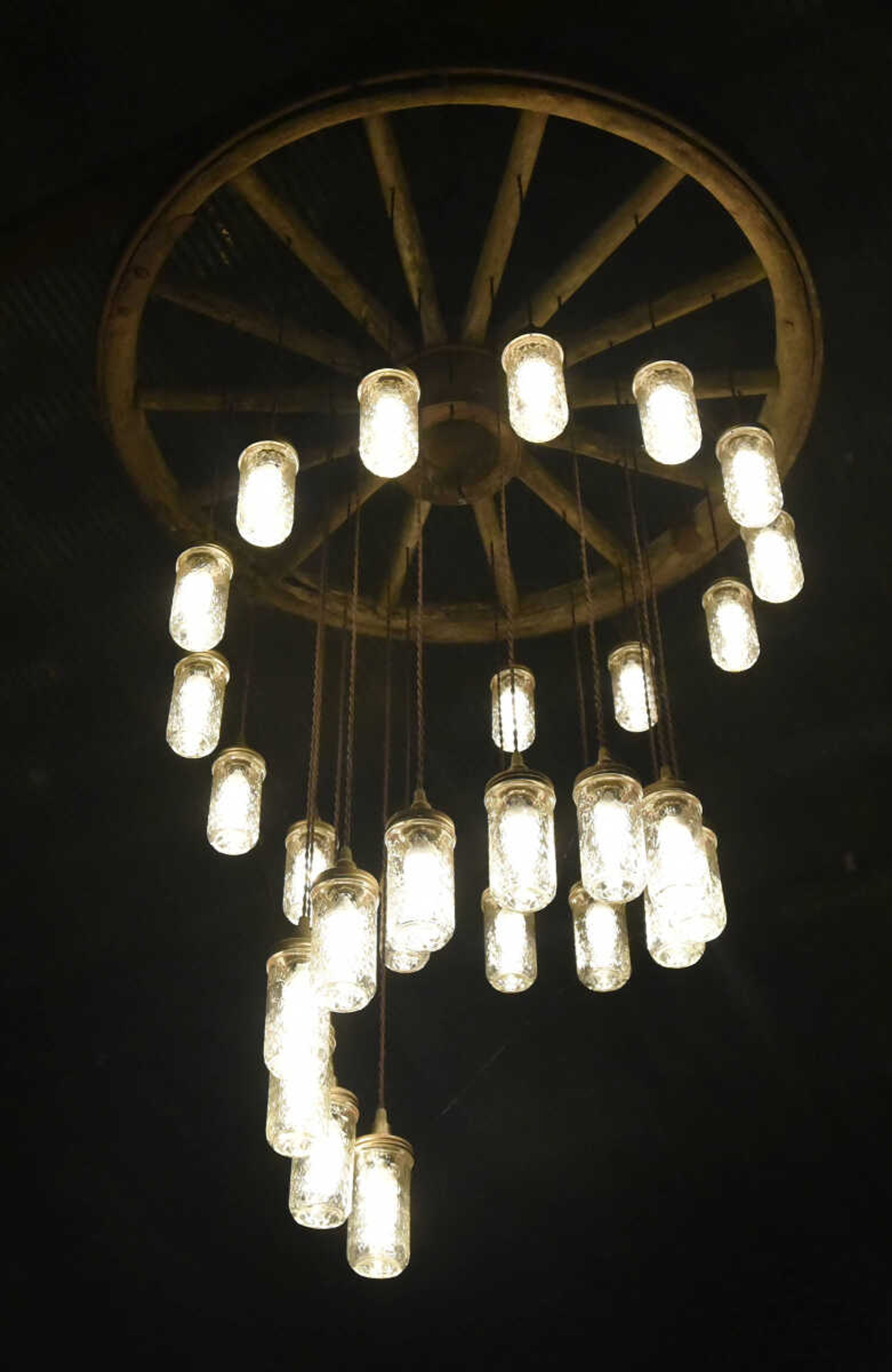 The chandelier inside Fat Chance General Store in Cape Girardeau County was made by Harlan Smother's son-in-law, Scot Kluesner.