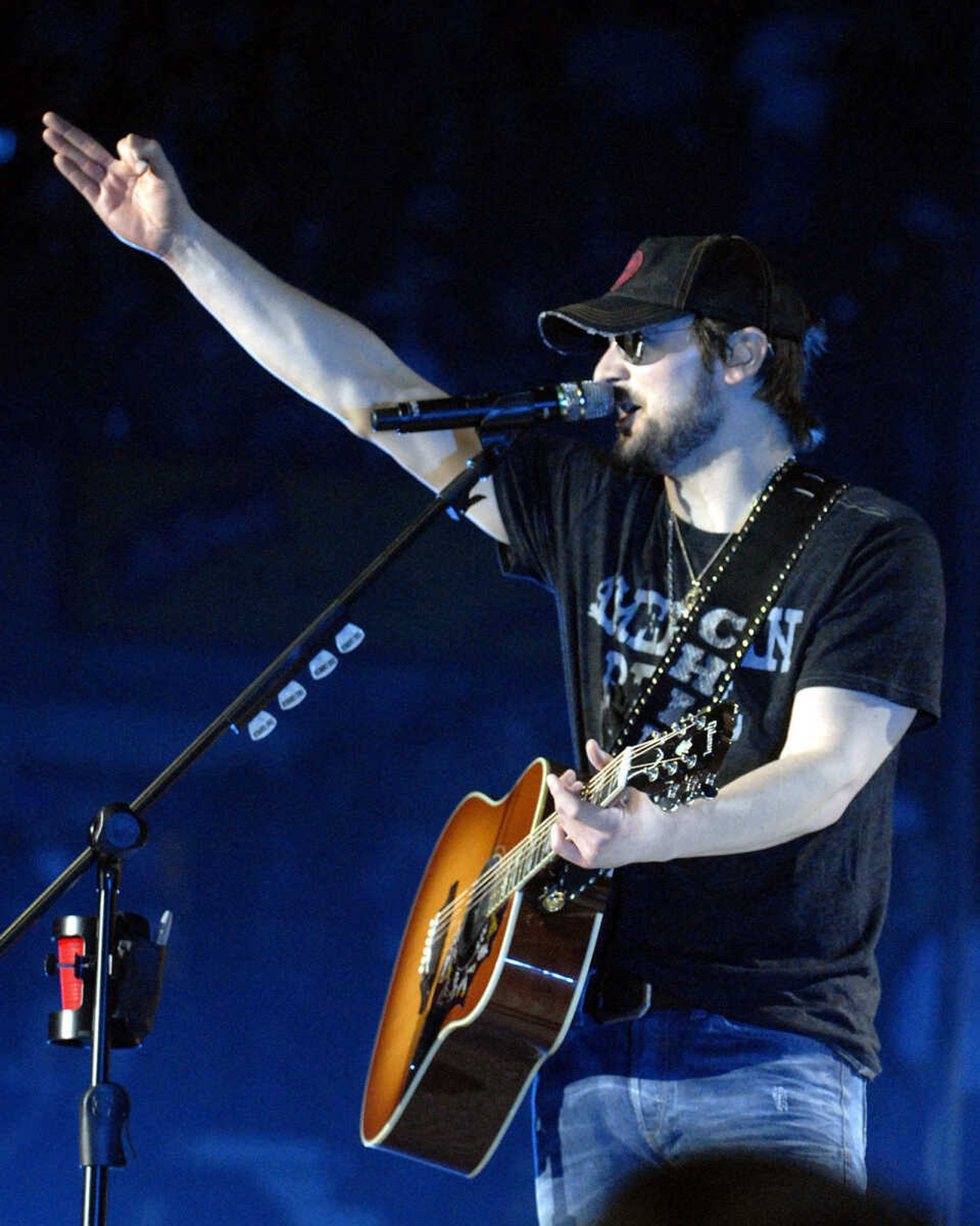 LAURA SIMON ~ lsimon@semissourian.com
Eric Church performs Friday night, January 20, 2012 during the "Blood, Sweat and Beers Tour" at the Show Me Center in Cape Girardeau.