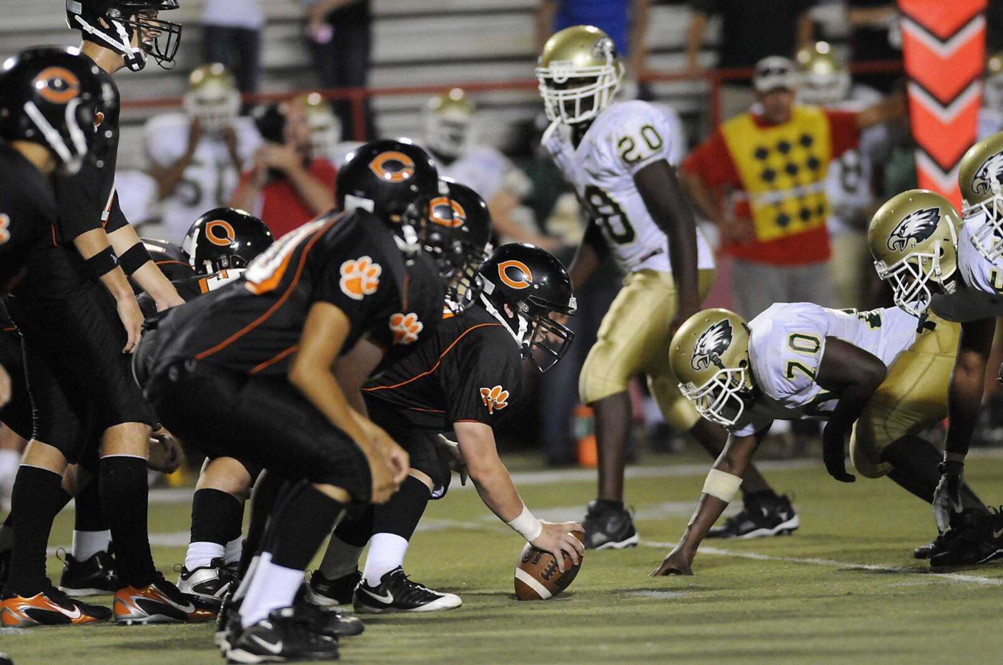 Cape Central line during a game against New Madrid. (Kristin Eberts)