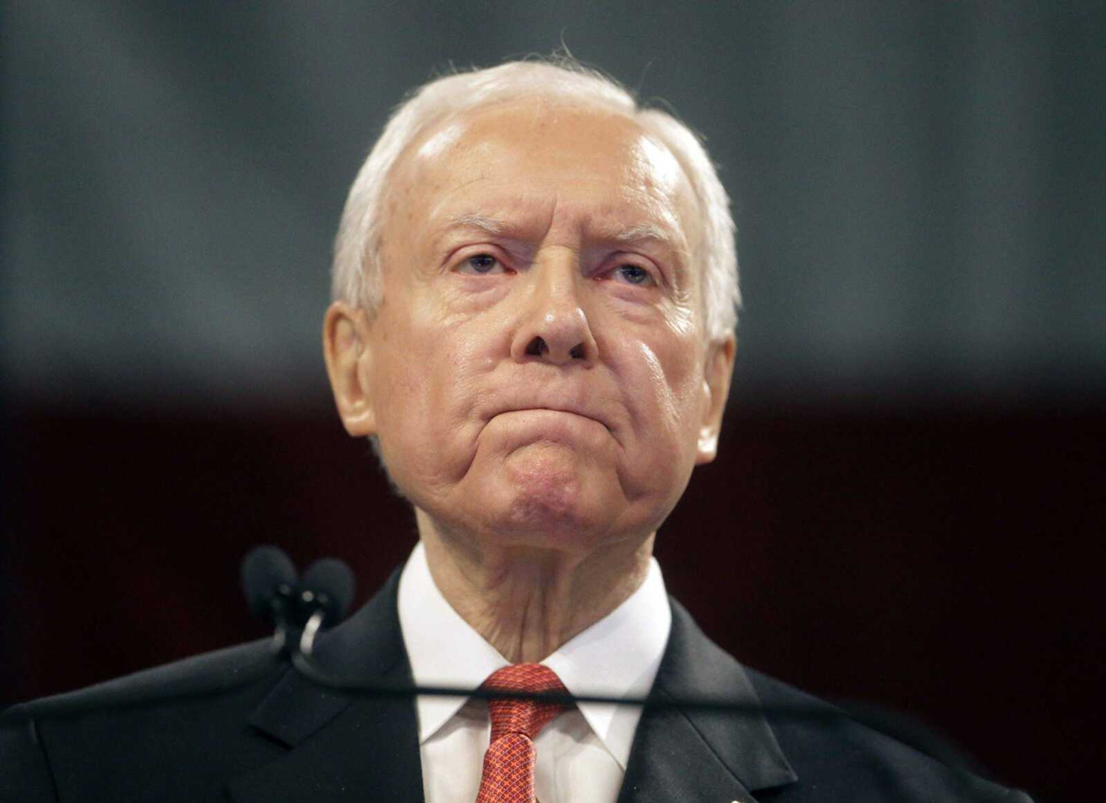 Sen. Orrin Hatch, R-Utah, speaks during the Utah Republican Party 2016 nominating convention in Salt Lake City. Hatch says he will not seek re-election after serving more than 40 years in the U.S. Senate.