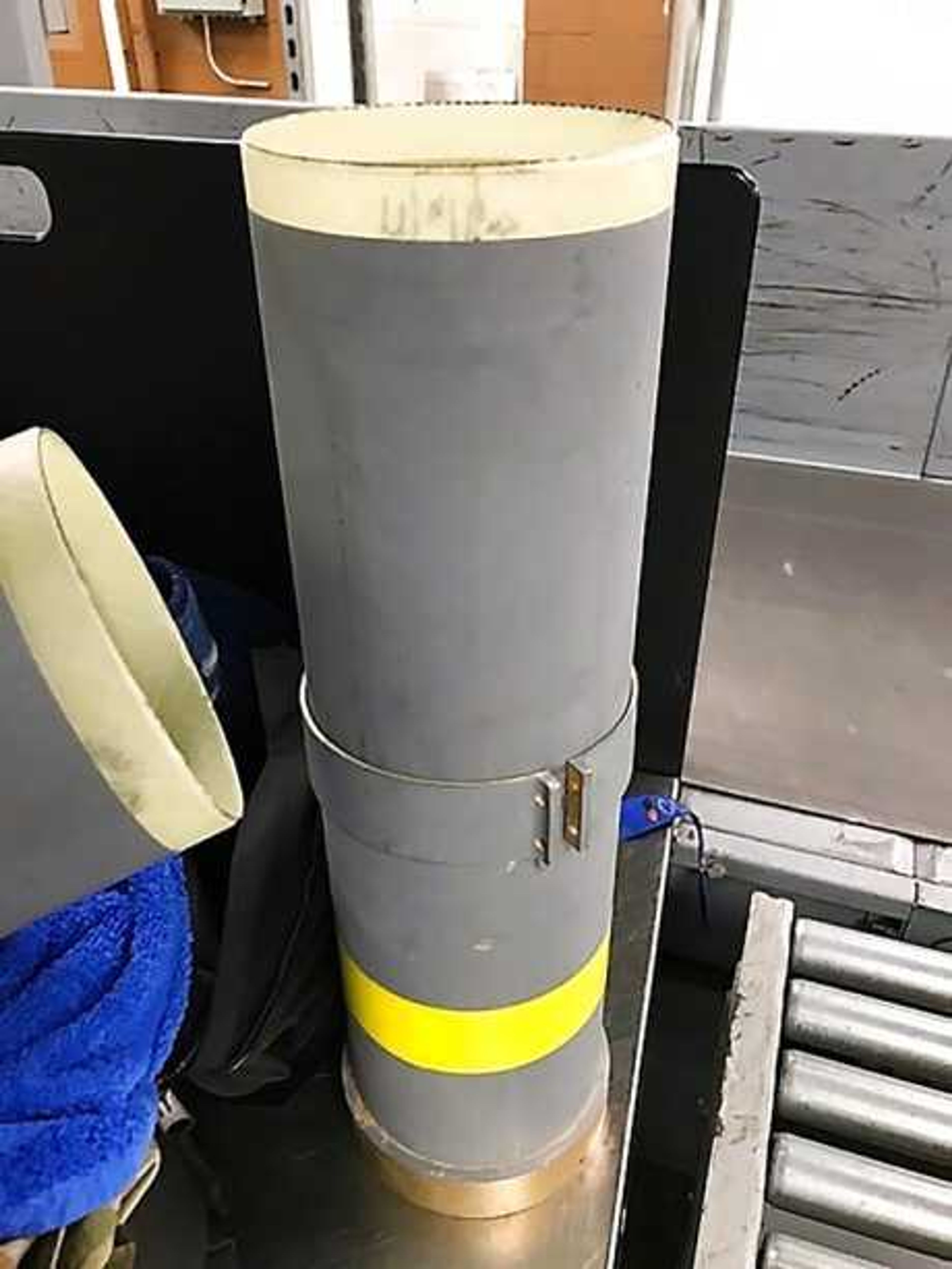 In this July 2019 photo, a section of a missile launcher is seen in at Baltimore/Washington International Thurgood Marshall Airport near Baltimore.