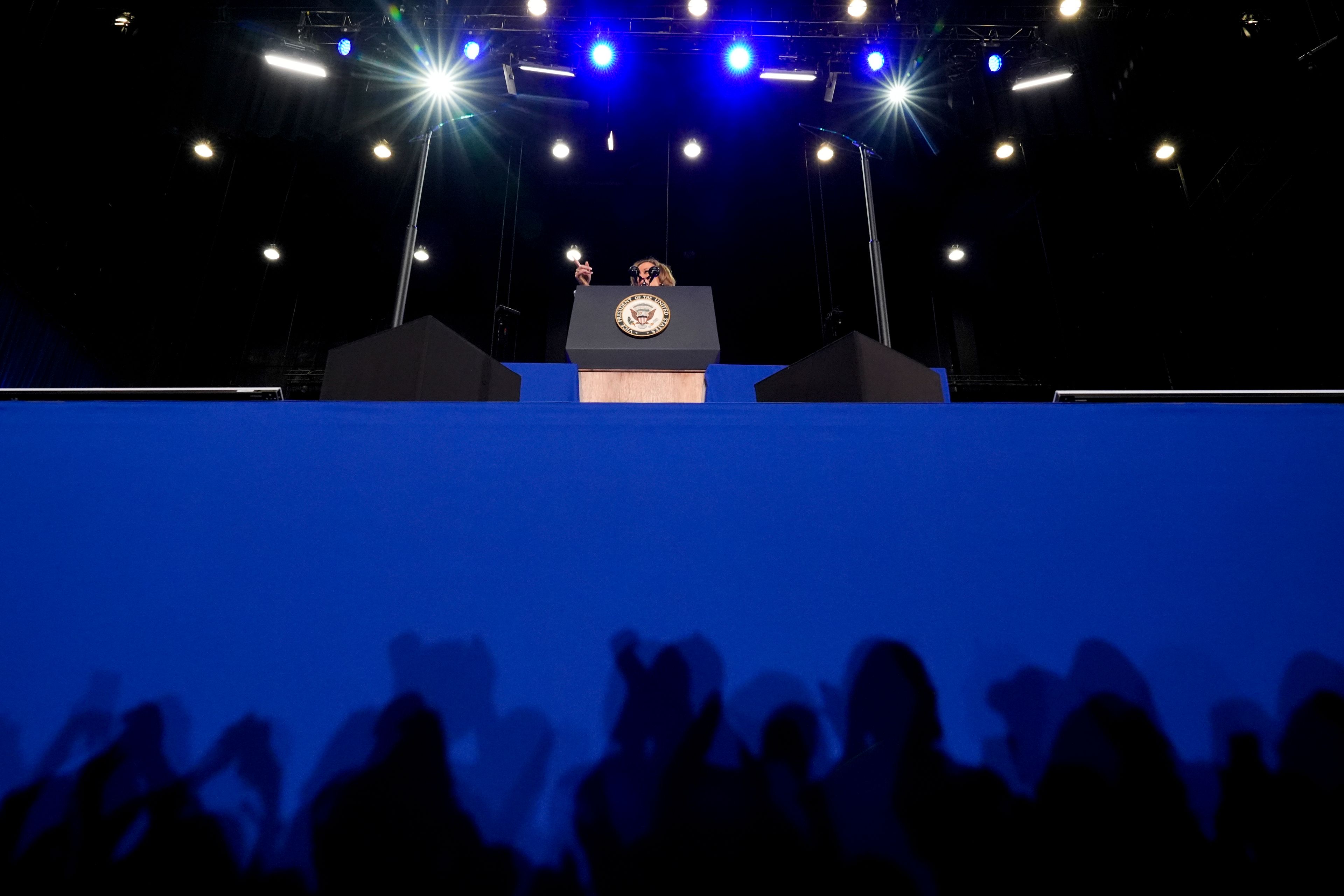 Democratic presidential nominee Vice President Kamala Harris speaks during a campaign event at Lakewood Amphitheatre, Saturday, Oct. 19, 2024, in Atlanta. (AP Photo/Jacquelyn Martin)