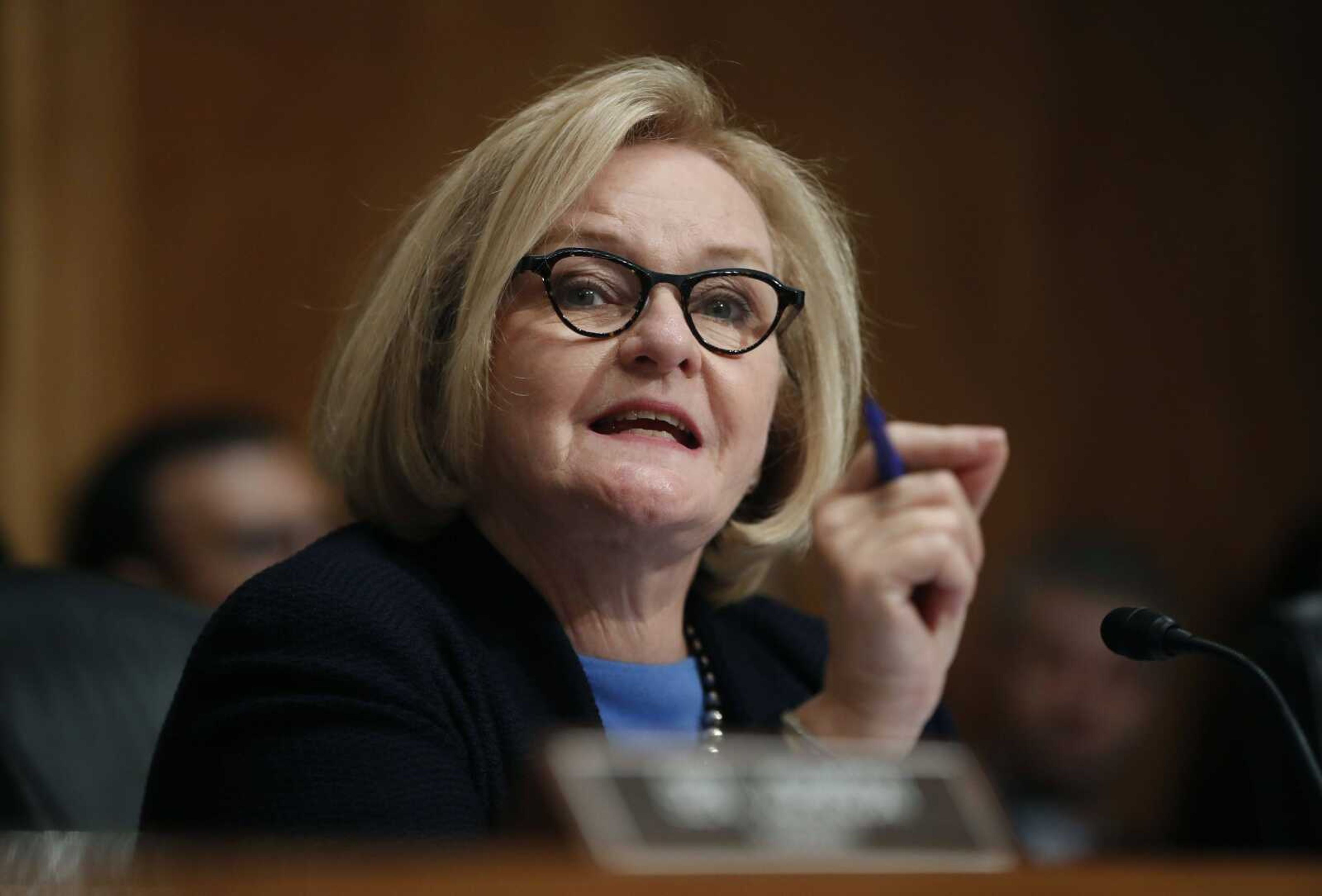 FILE - In this Sept. 18, 2018 file photo, Sen. Claire McCaskill, D-Mo., speaks during a hearing on Capitol Hill in Washington. McCaskill is facing a double challenge as she campaigns for re-election in heavily Republican Missouri for a seat that could determine which party controls the Senate. The progressive energy that'Ã„Ã´s led to insurgent Democratic victories around the country is spurring voters she should be able to count on to demand McCaskill move to the left. At the same time she must attract some who voted for President Donald Trump to win in a state he carried by almost 20 points.  (AP Photo/Pablo Martinez Monsivais, File)