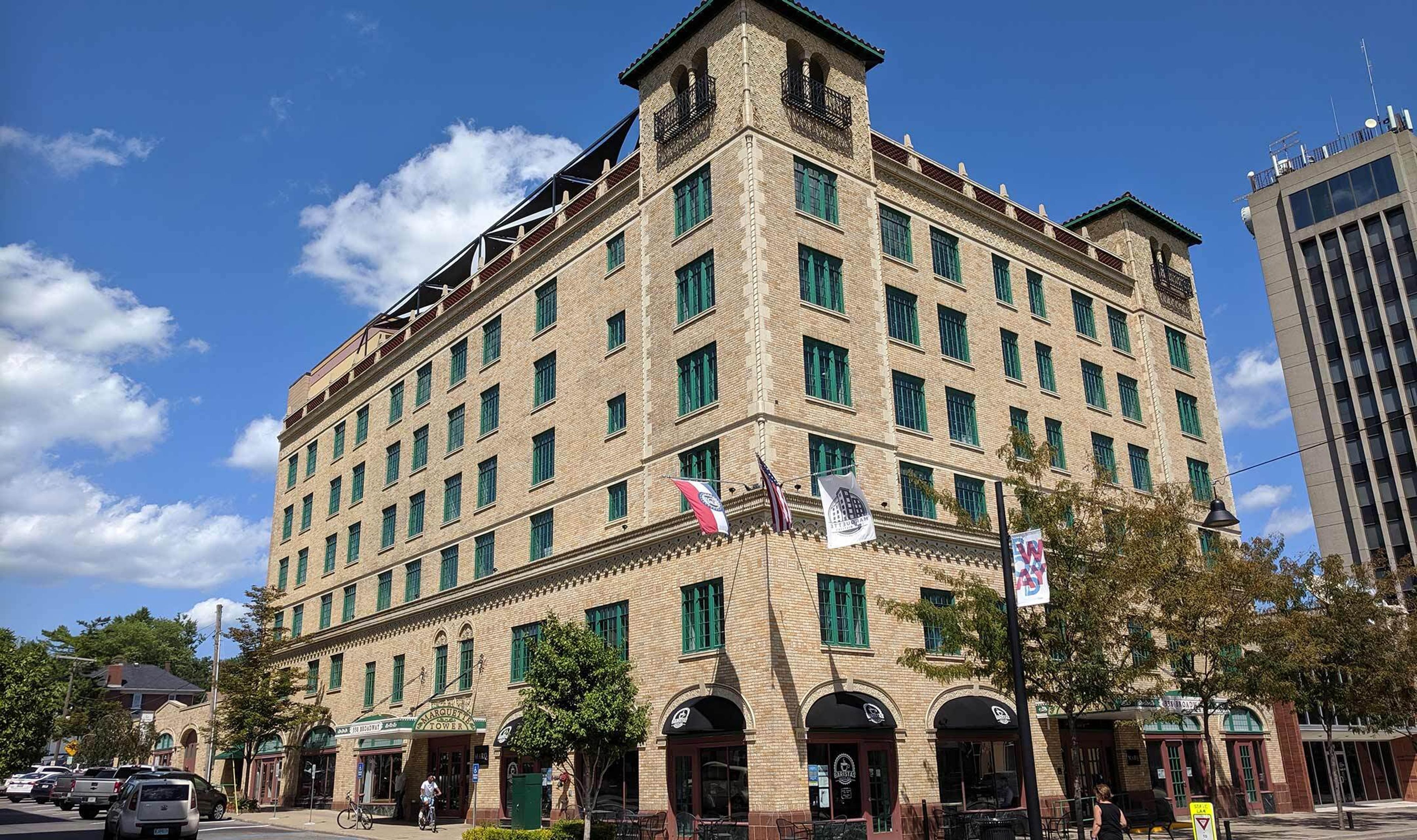 An exterior view of Marquette Tower, which houses the Codefi offices. 