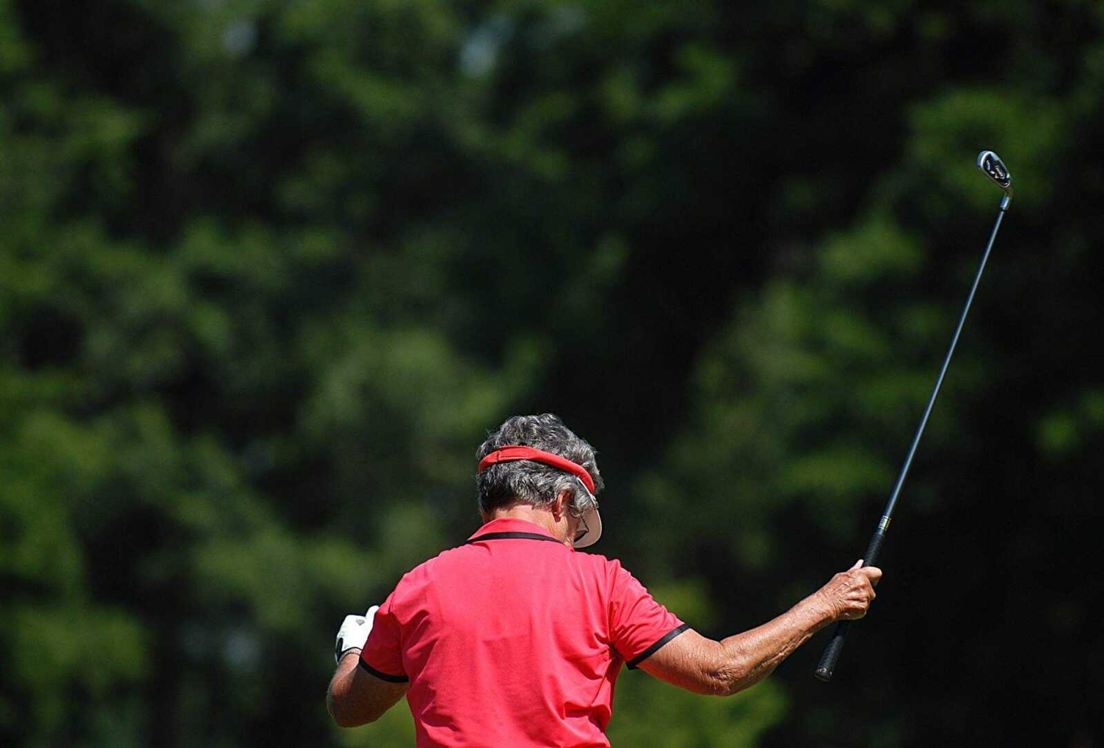 AARON EISENHAUER ~ aeisenhauer@semissourian.com
Reba Mell throws up her hands and club after driving the ball into the sand during the second round of the Lassie's Classic on Thursday, July 17, 2008 at the Cape Girardeau Country Club.