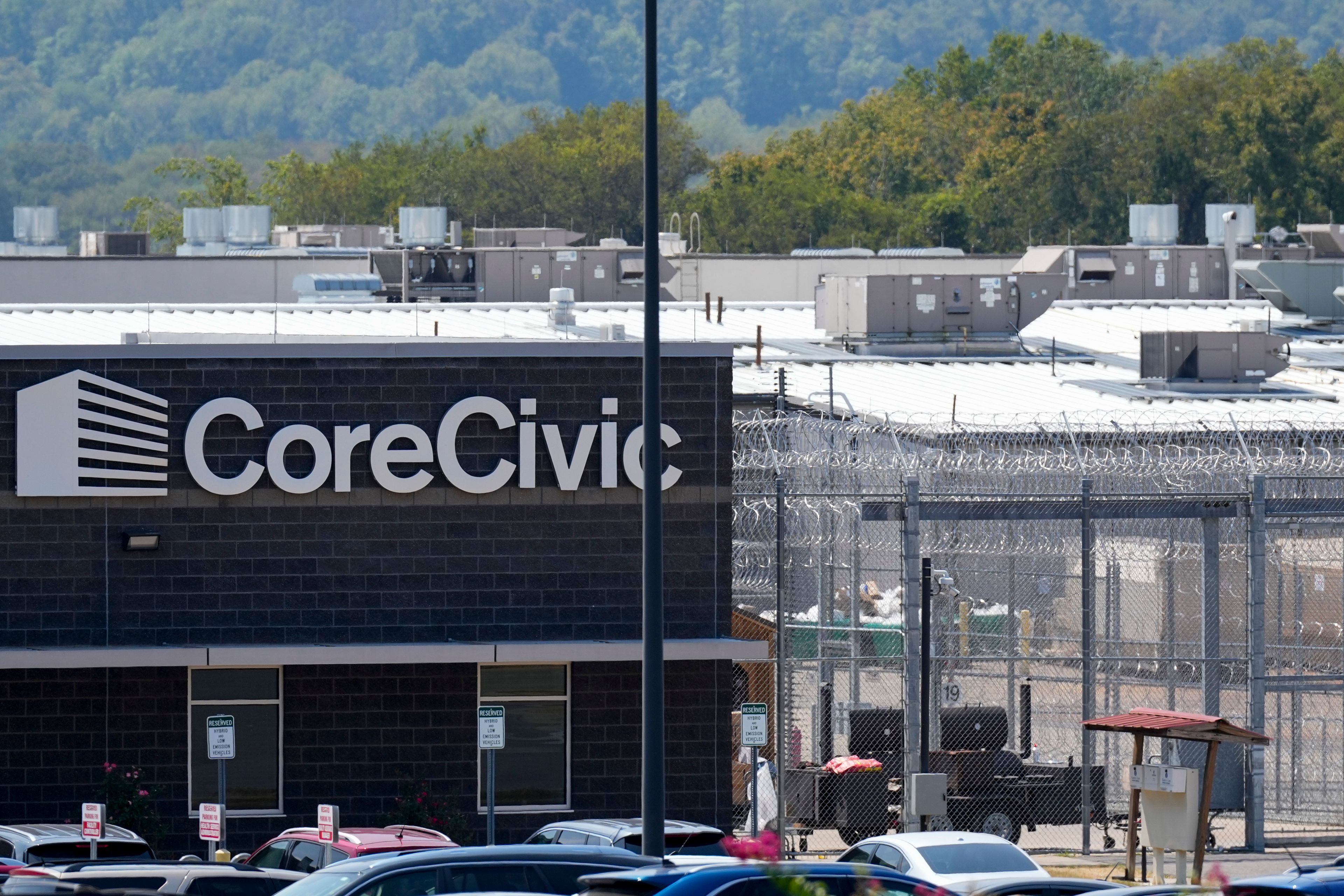 Trousdale Turner Correctional Center operated by CoreCivic is seen Thursday, Aug. 29, 2024, in Hartsville, Tenn. (AP Photo/George Walker IV)