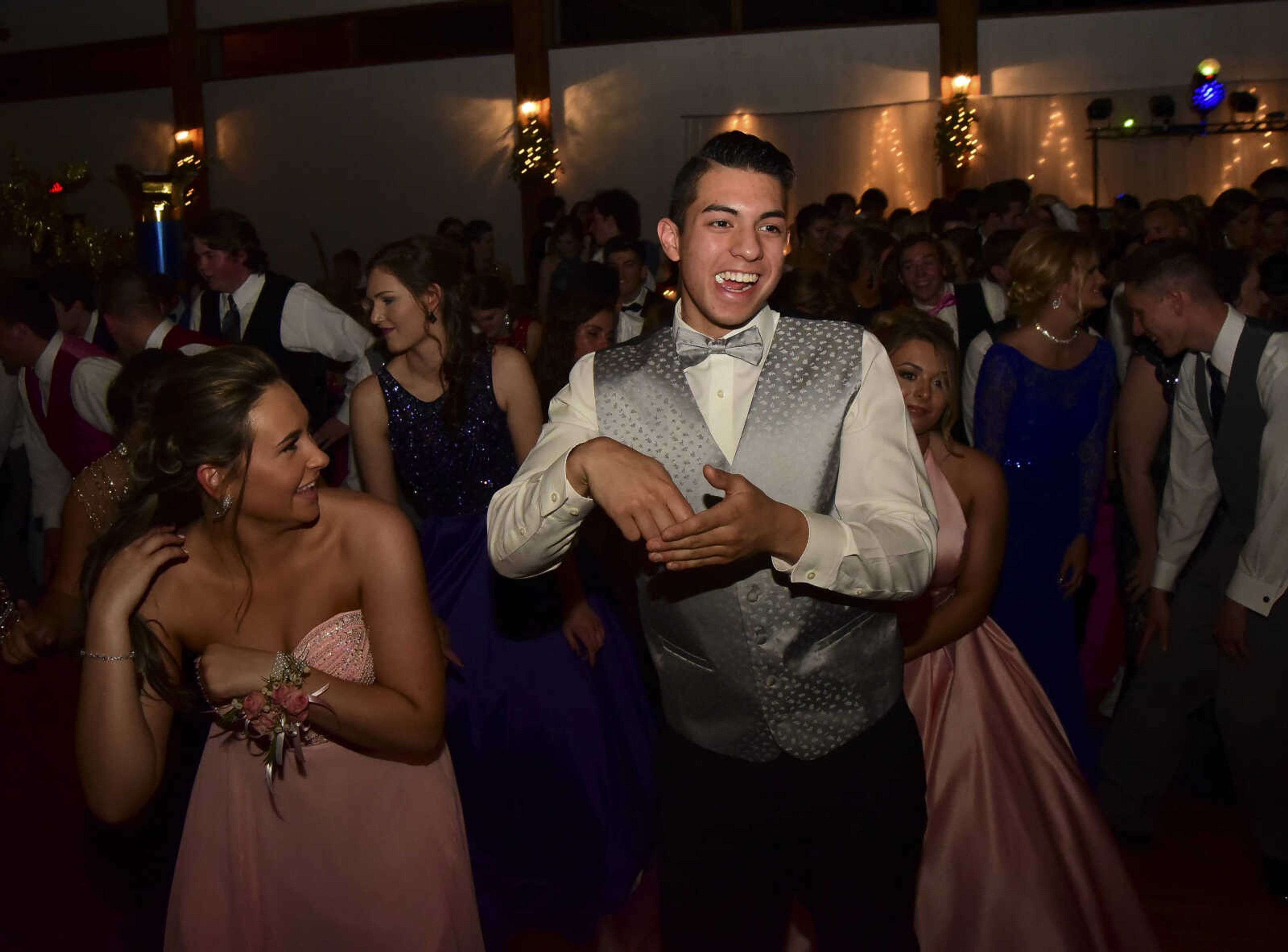 Students enjoy themselves during the Notre Dame prom Friday, May 5, 2017 at the Bavarian Halle in Jackson.