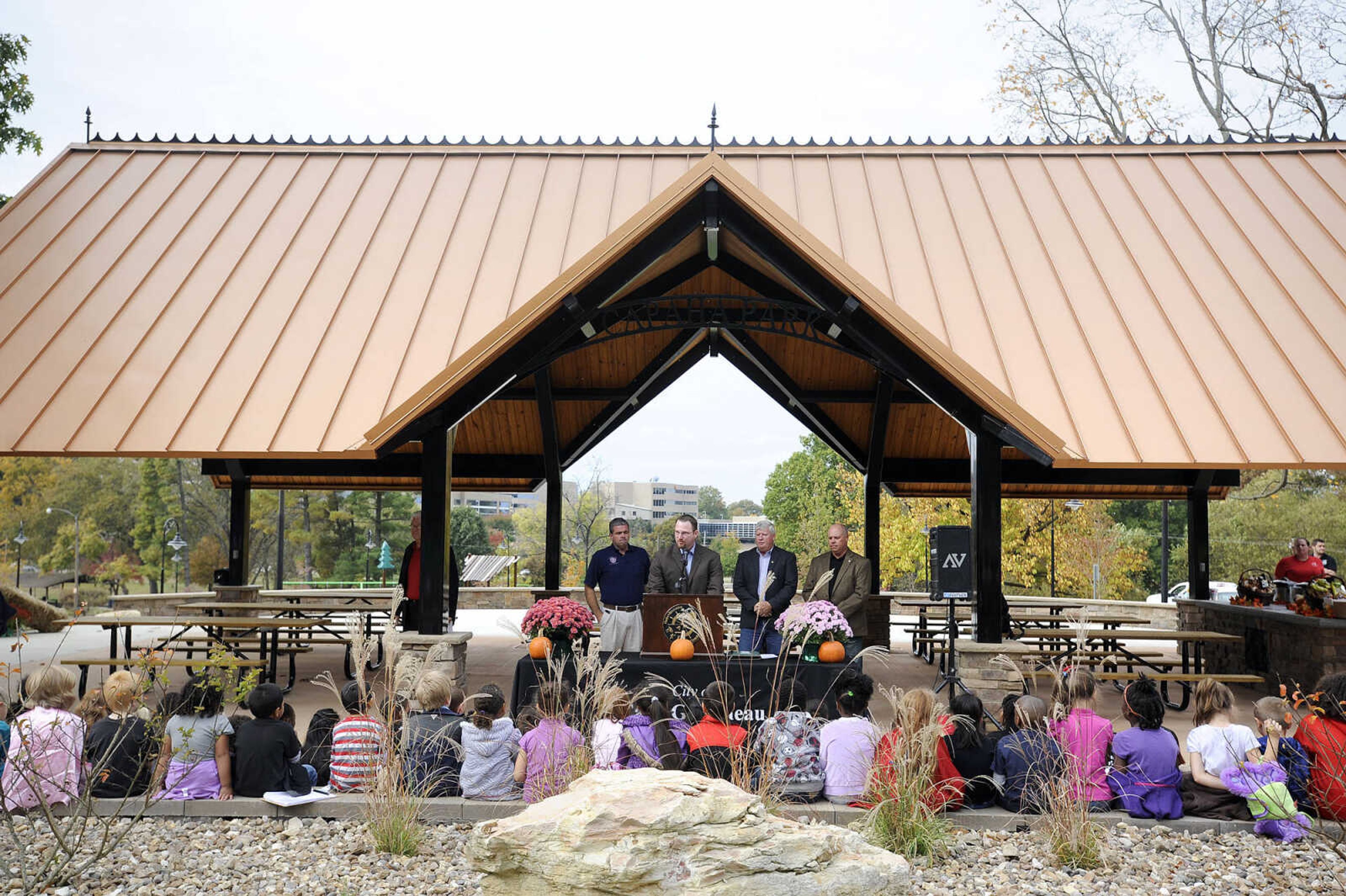 LAURA SIMON ~ lsimon@semissourian.com

The new pavilion and playground at Capaha Park officially opened to the public, Friday, Oct. 23, 2015, in Cape Girardeau.