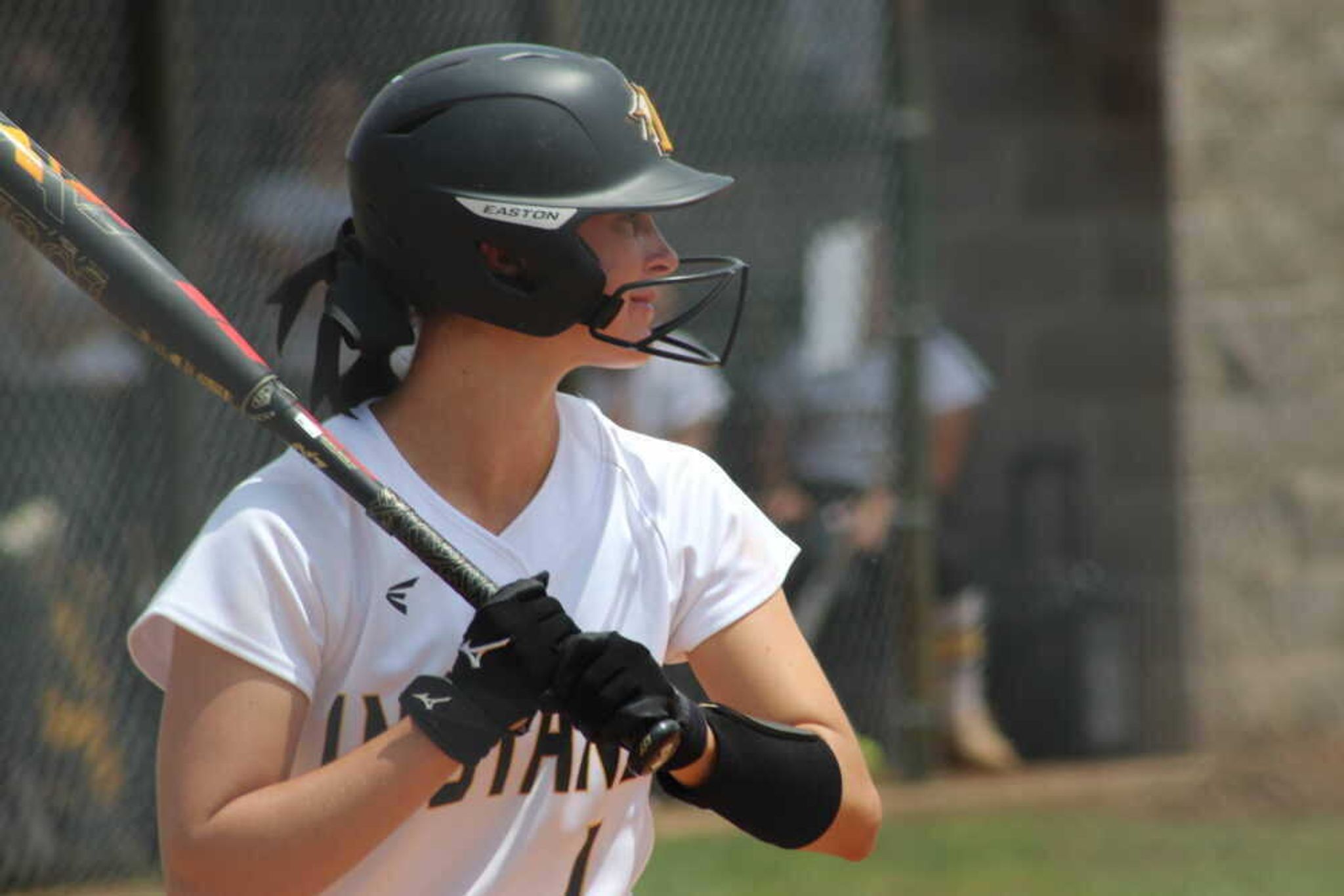 Kennett Lady Indians starting pitcher Handley McAtee at bat at the C2D1 Tournament at Malden.
