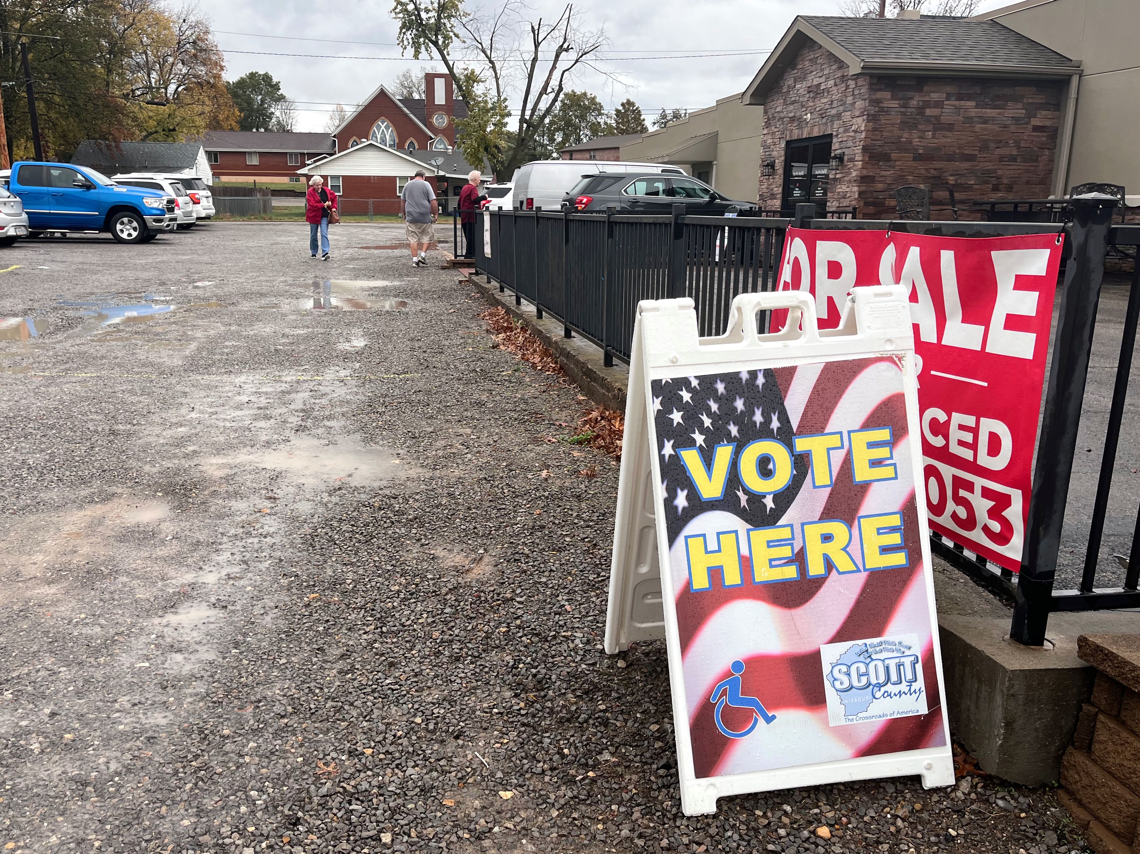 Voters enter the Front Porch Rental Hall in Scott City on Tuesday morning, Nov. 5,  to participate in the 2024 general election.