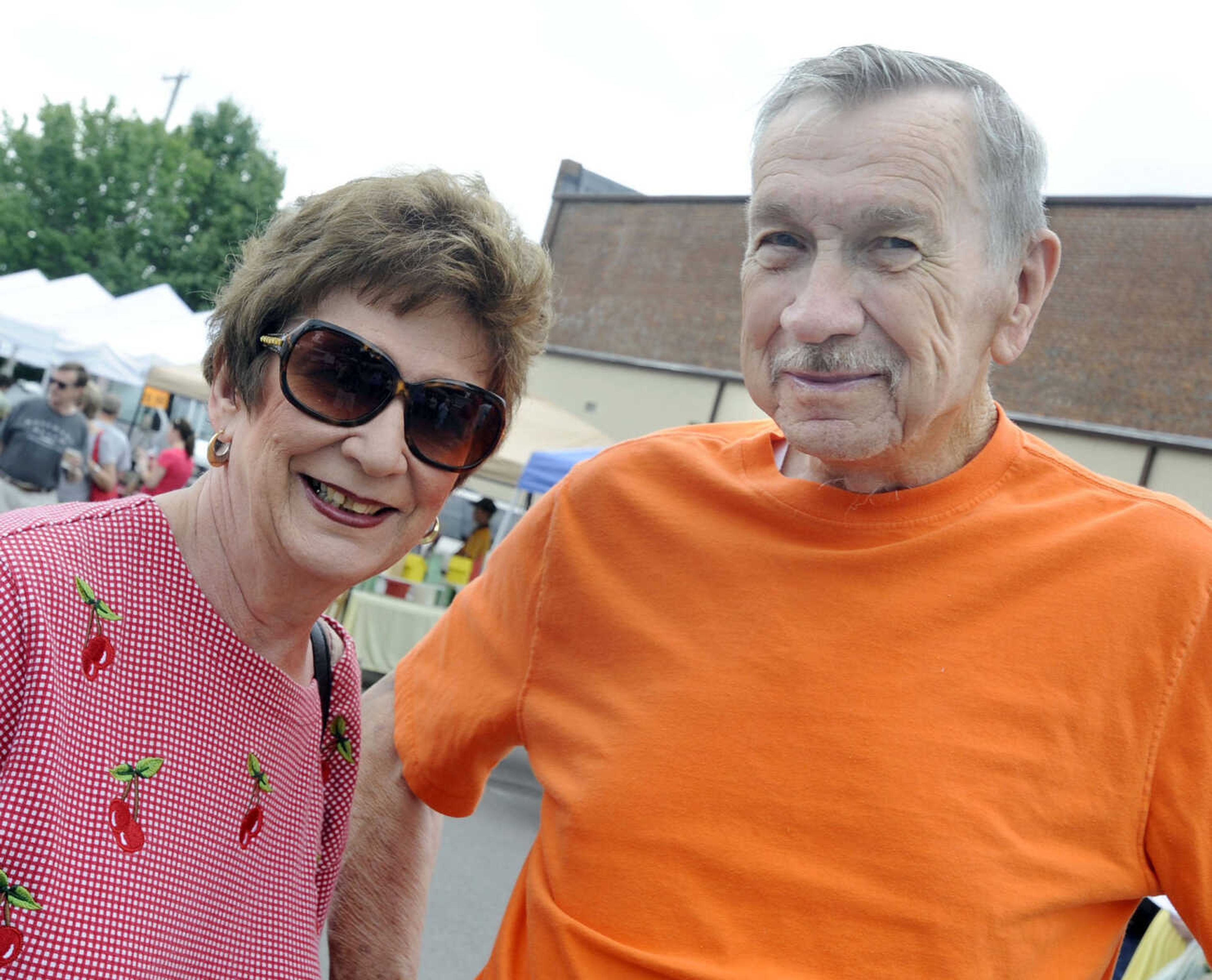 Sally and Ray Owen pose for a photo at the Cape Riverfront Market on Saturday, July 6, 2013 in Cape Girardeau.