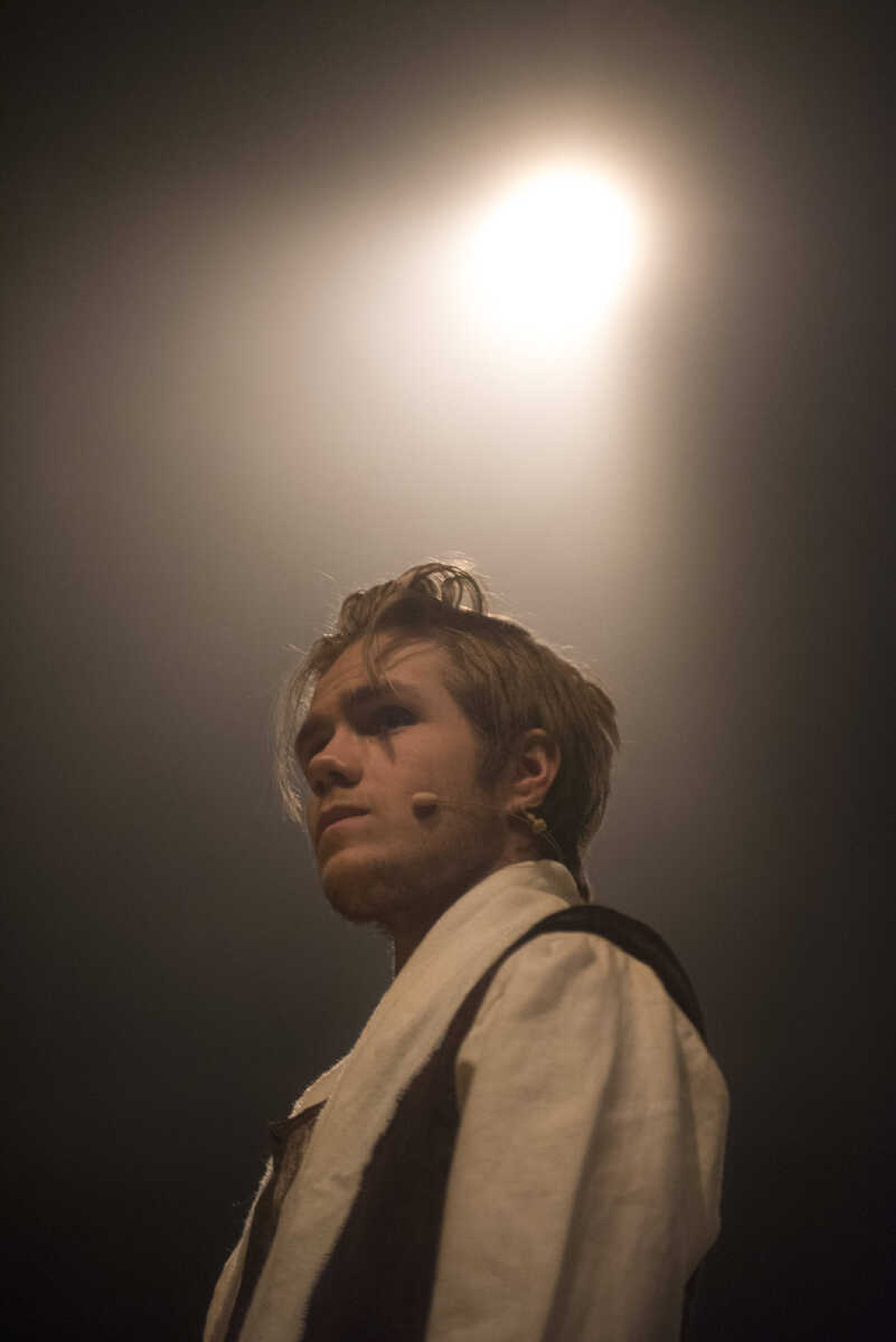 Kamron Underwood as Jesus Christ performs a scene of Jesus Christ Superstar during rehearsal Tuesday, March 28, 2017 at the Richard D. Kinder Performance Hall at Cape Girardeau Central High School.