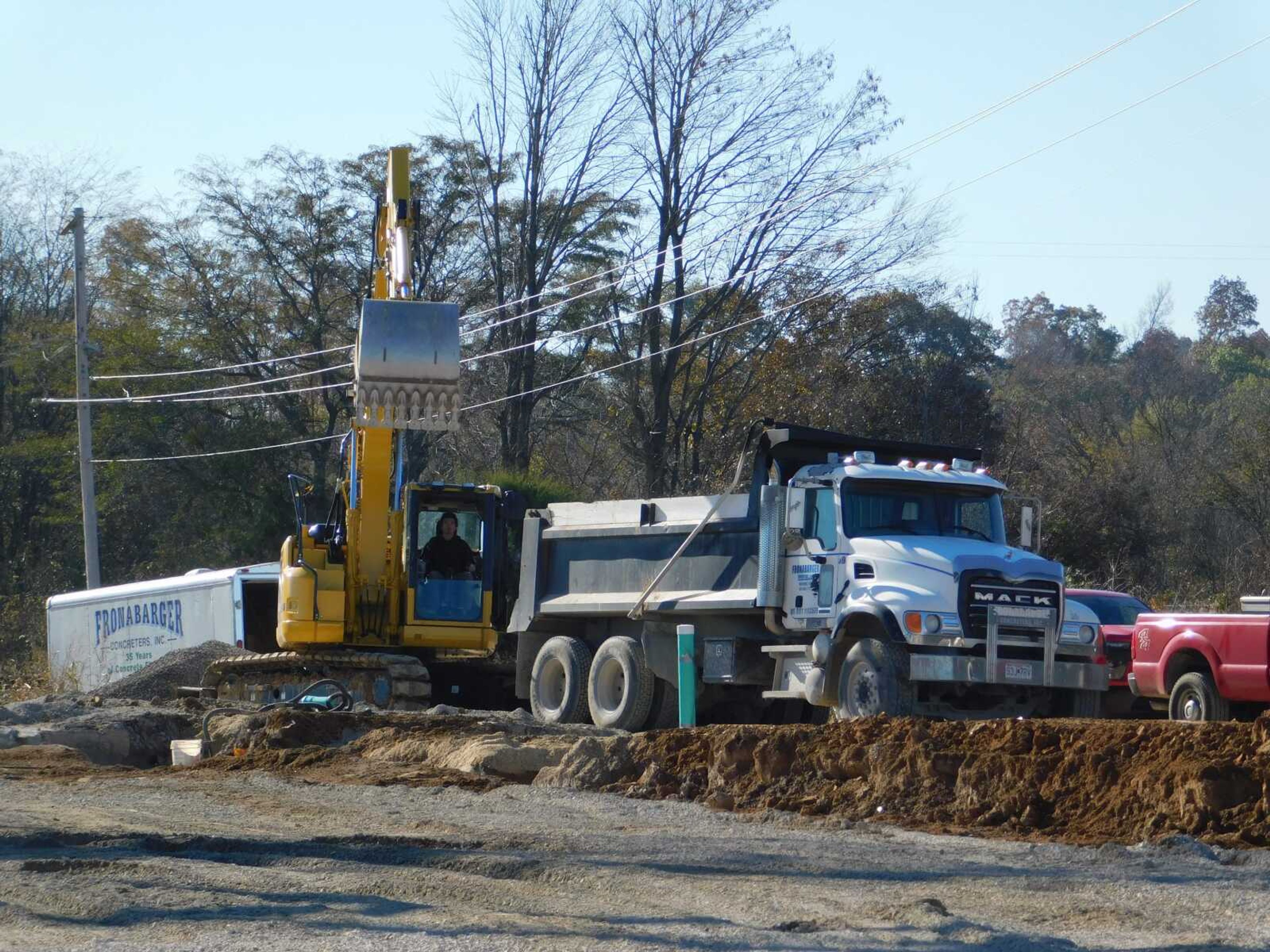 Workers dig at the Cape Girardeau County emergency operations site Friday, Nov. 3. Its location at 3555 Veterans Memorial Drive was selected due to its close proximity to Interstate 55.