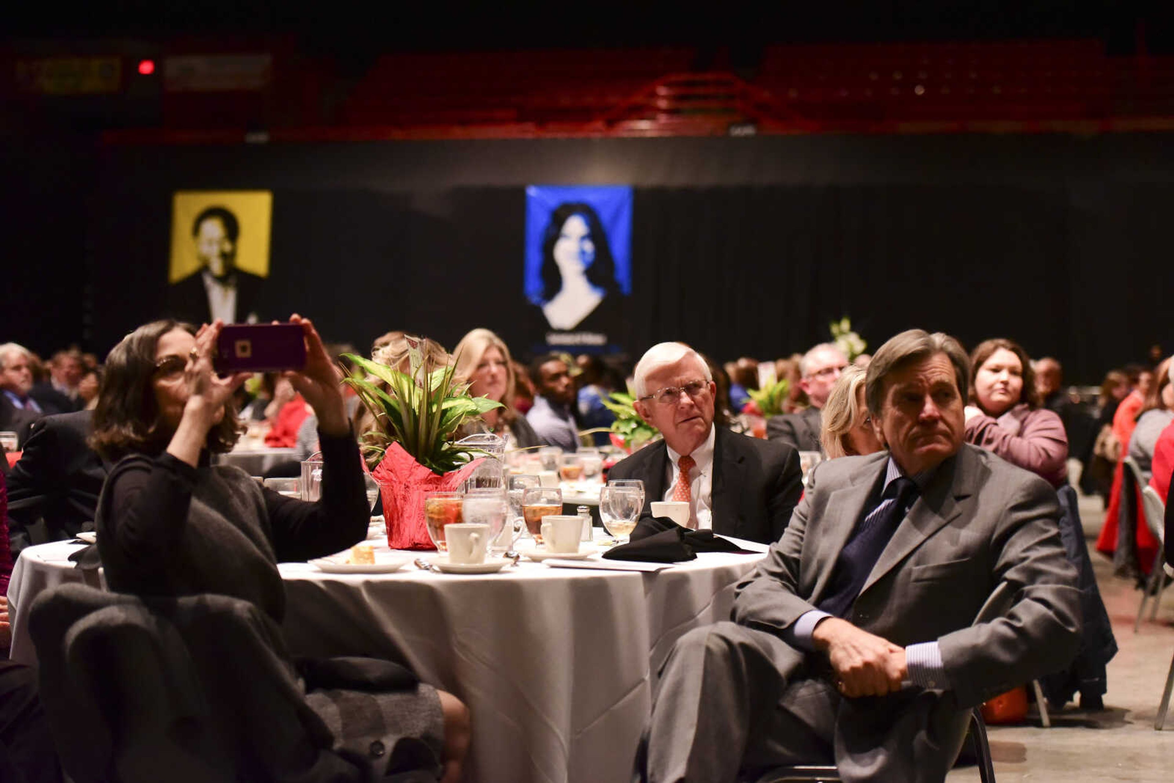 Audience members listen during the Dr. Martin Luther King, Jr. Celebration Dinner Wednesday, Jan. 18, 2017 at the Show Me Center in Cape Girardeau.