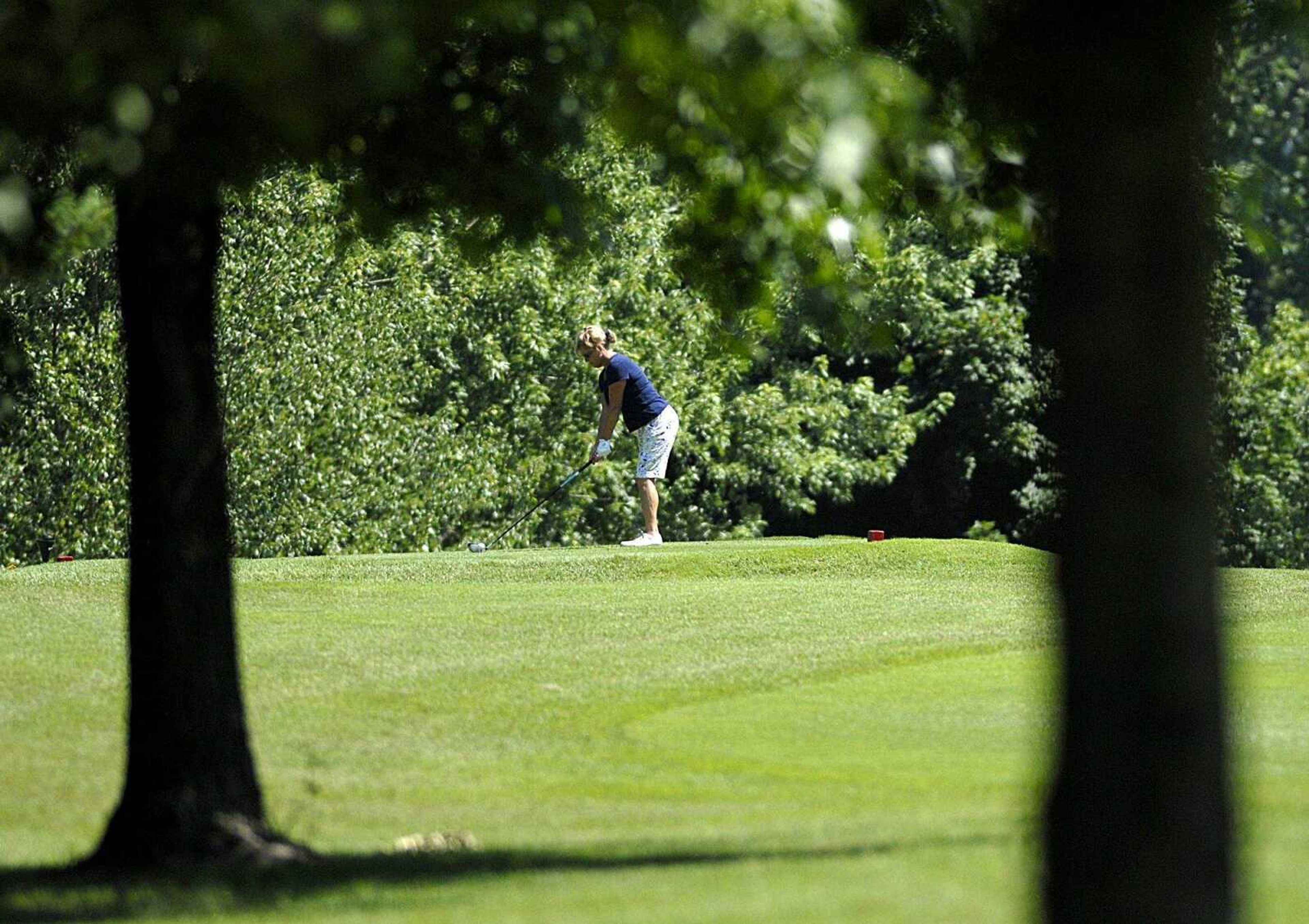 AARON EISENHAUER ~ aeisenhauer@semissourian.com
Janie Wheeler prepares to drive the ball the second round of the Lassie's Classic on Thursday, July 17, 2008 at the Cape Girardeau Country Club.