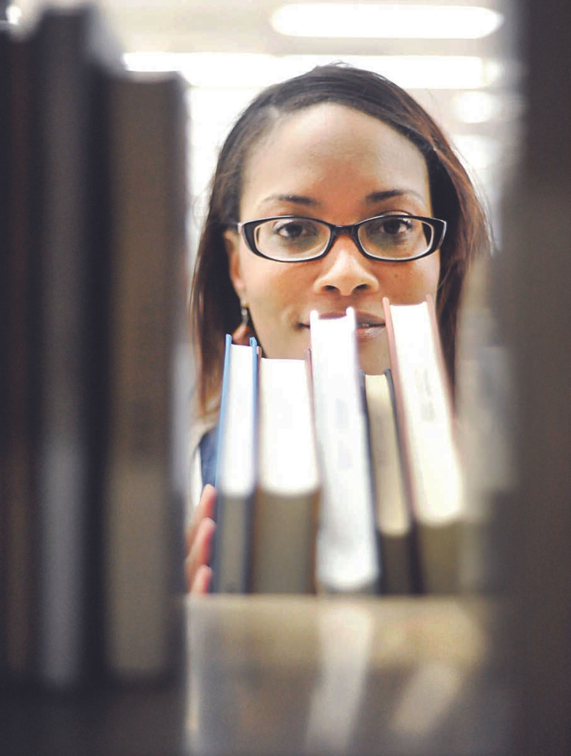 Daenel Vaughn-Tucker inside Kent Library at Southeast Missouri State University. (Photo by Laura Simon)