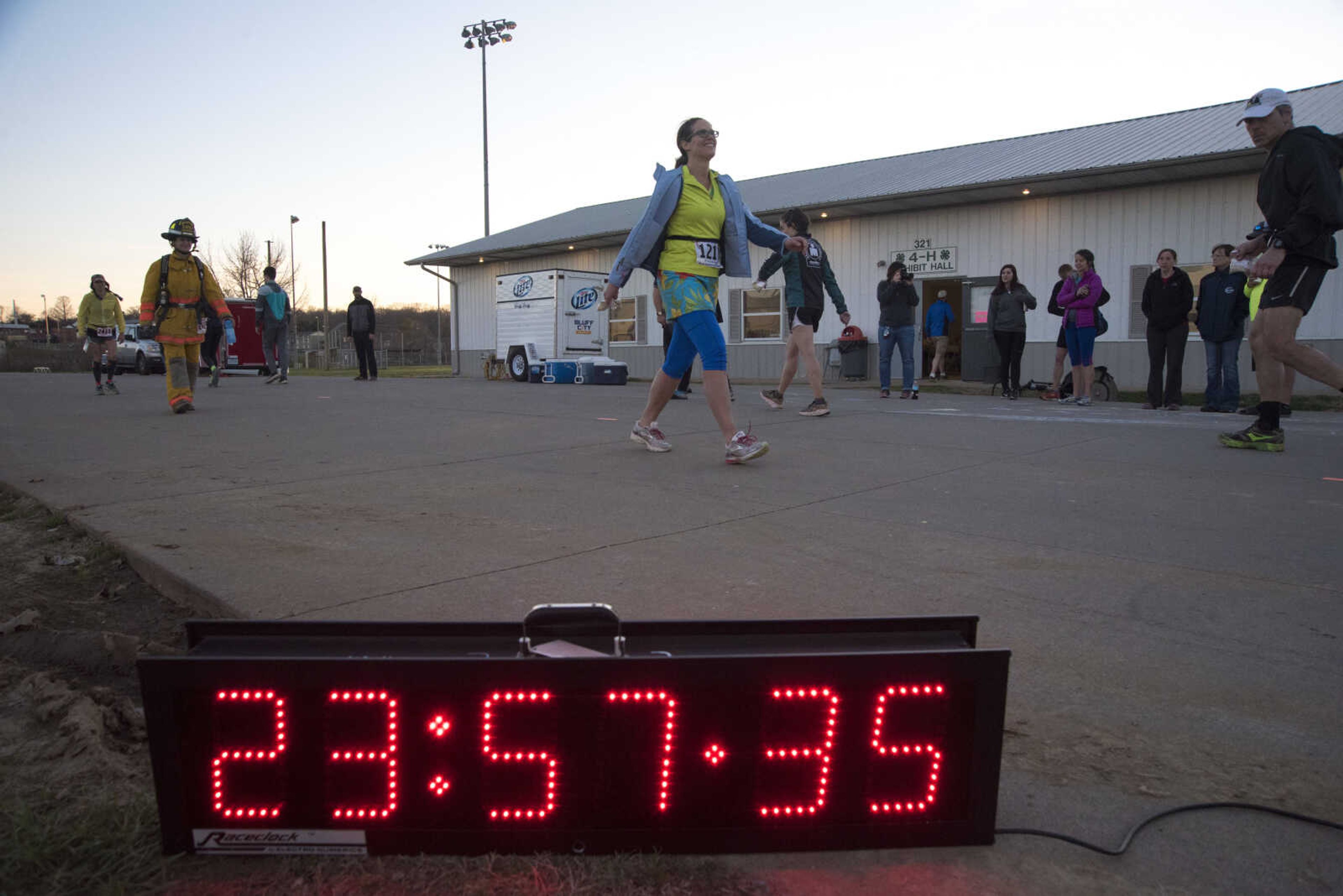 Participants make their way around the 10th of a mile loop set up at Arena Park near the end of the 8th annual Howard Aslinger Endurance Run on Saturday, March 18, 2017 in Cape Girardeau.