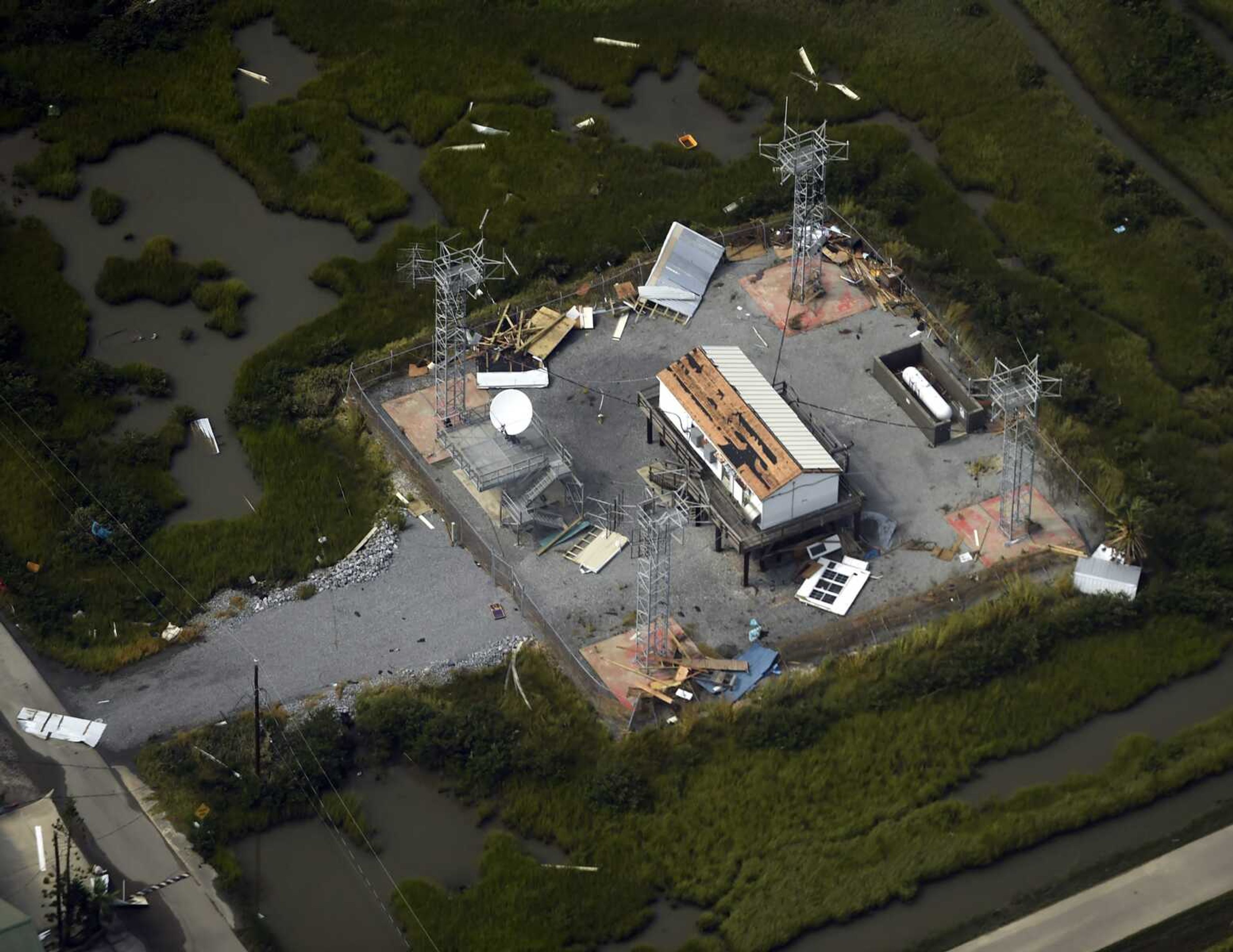 Aerial of Hurricane Ida damage in southeast Louisiana on Aug. 31.