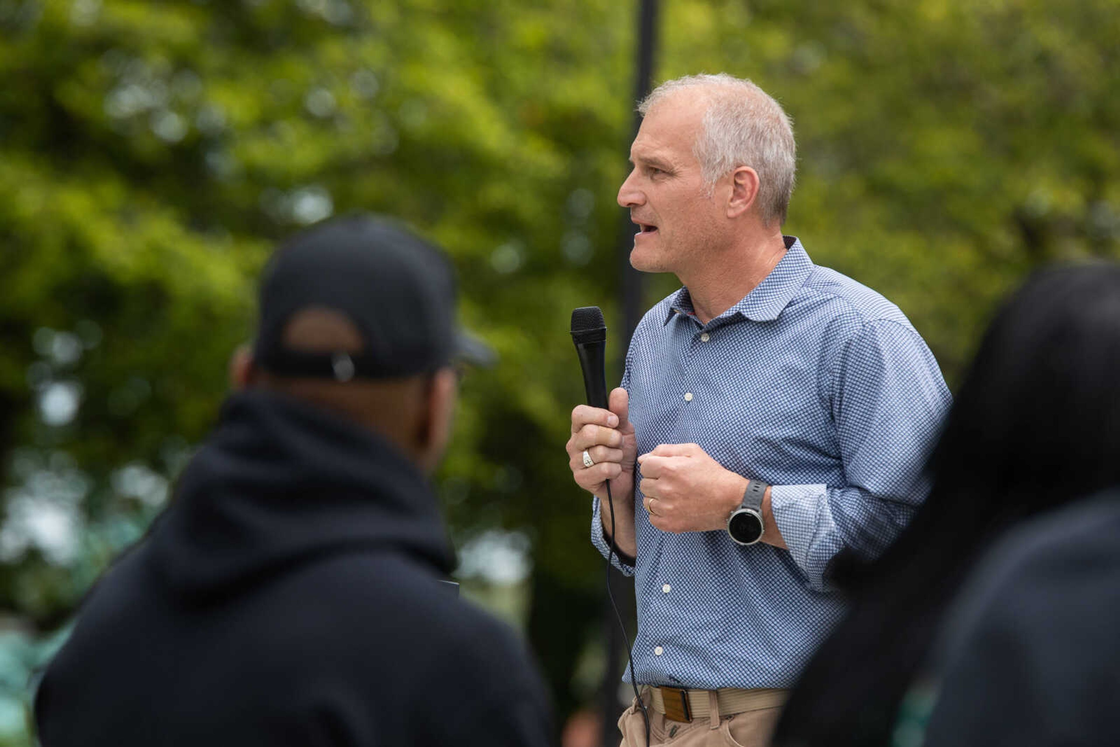 Jimmy Wilferth, of Saint Francis Healthcare System, leads a prayer&nbsp;on&nbsp;the National Day of Prayer on Thursday, May 4 at Cape Girardeau City Hall.