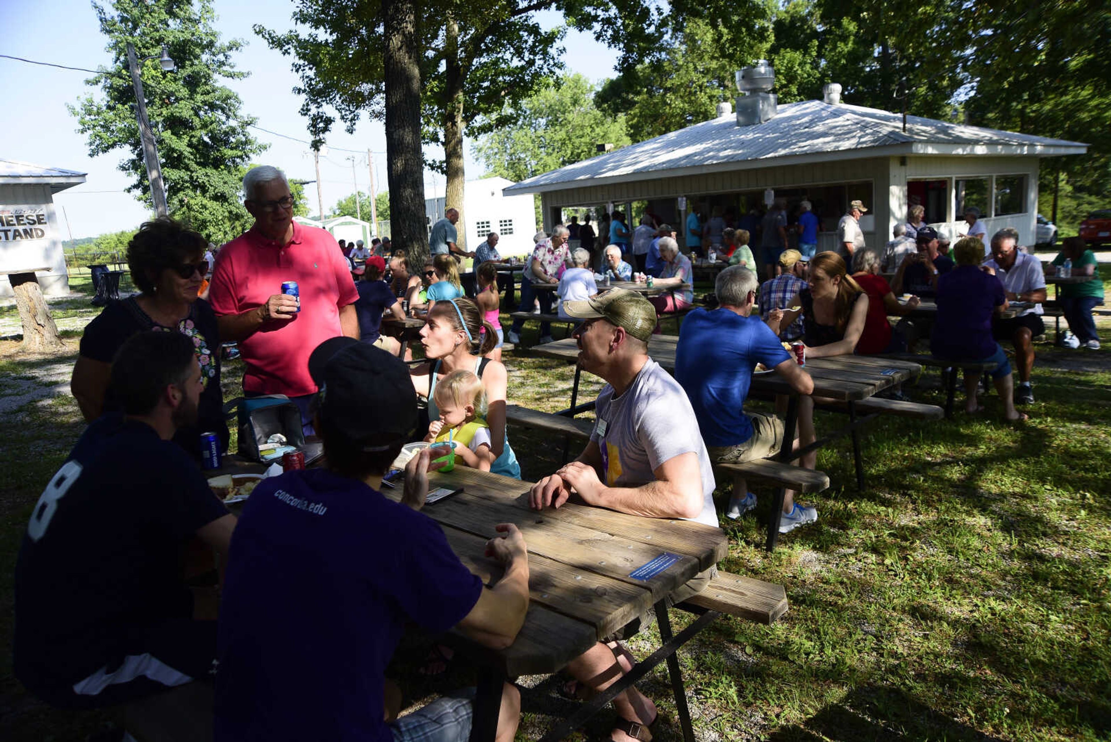 People gather for the Trinity Church Picnic Sunday, July 16, 2017 at the Altenburg Fairgrounds.