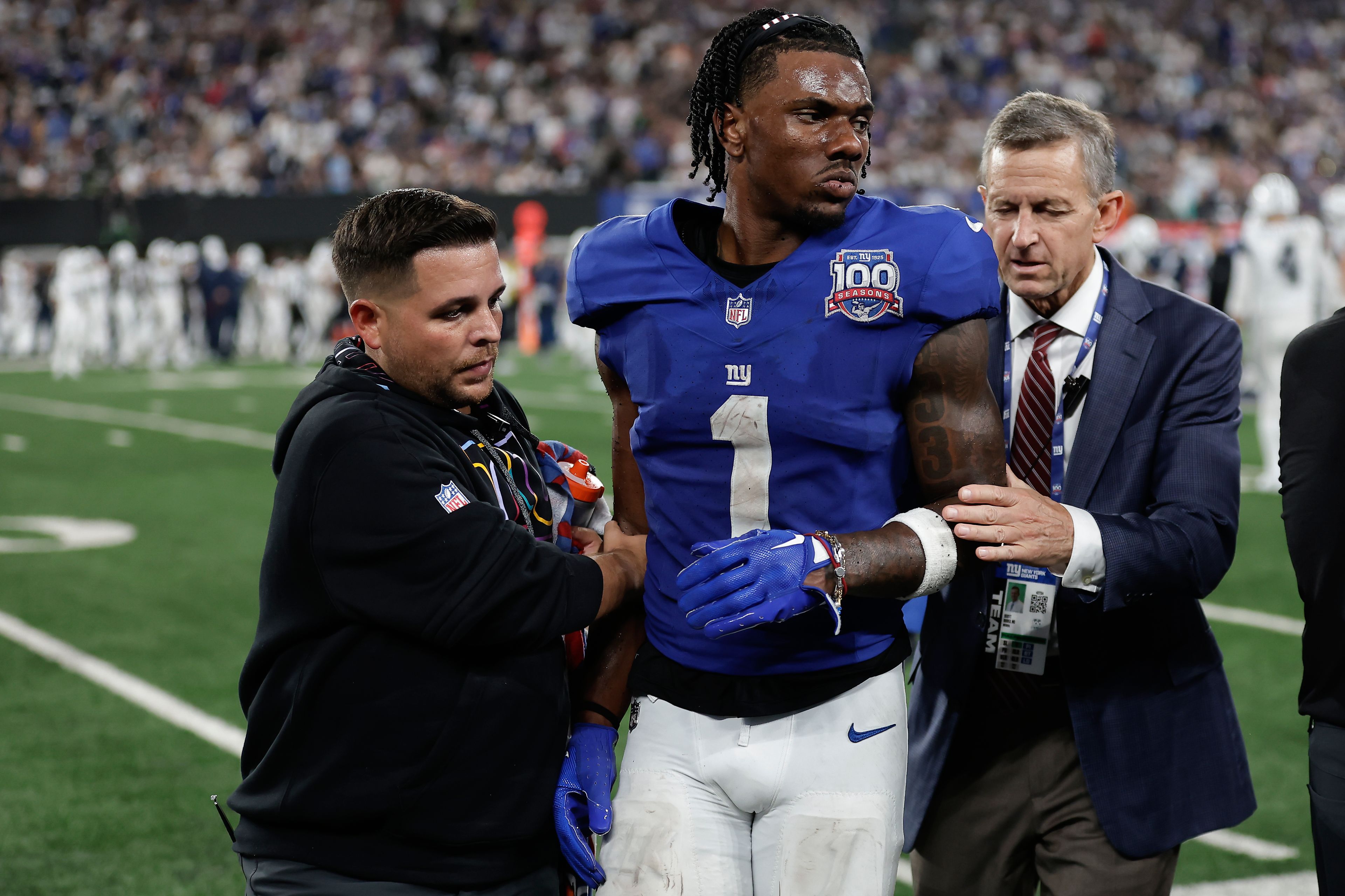 Giants' Malik Nabers, Cowboys' Micah Parsons injured in Thursday night game