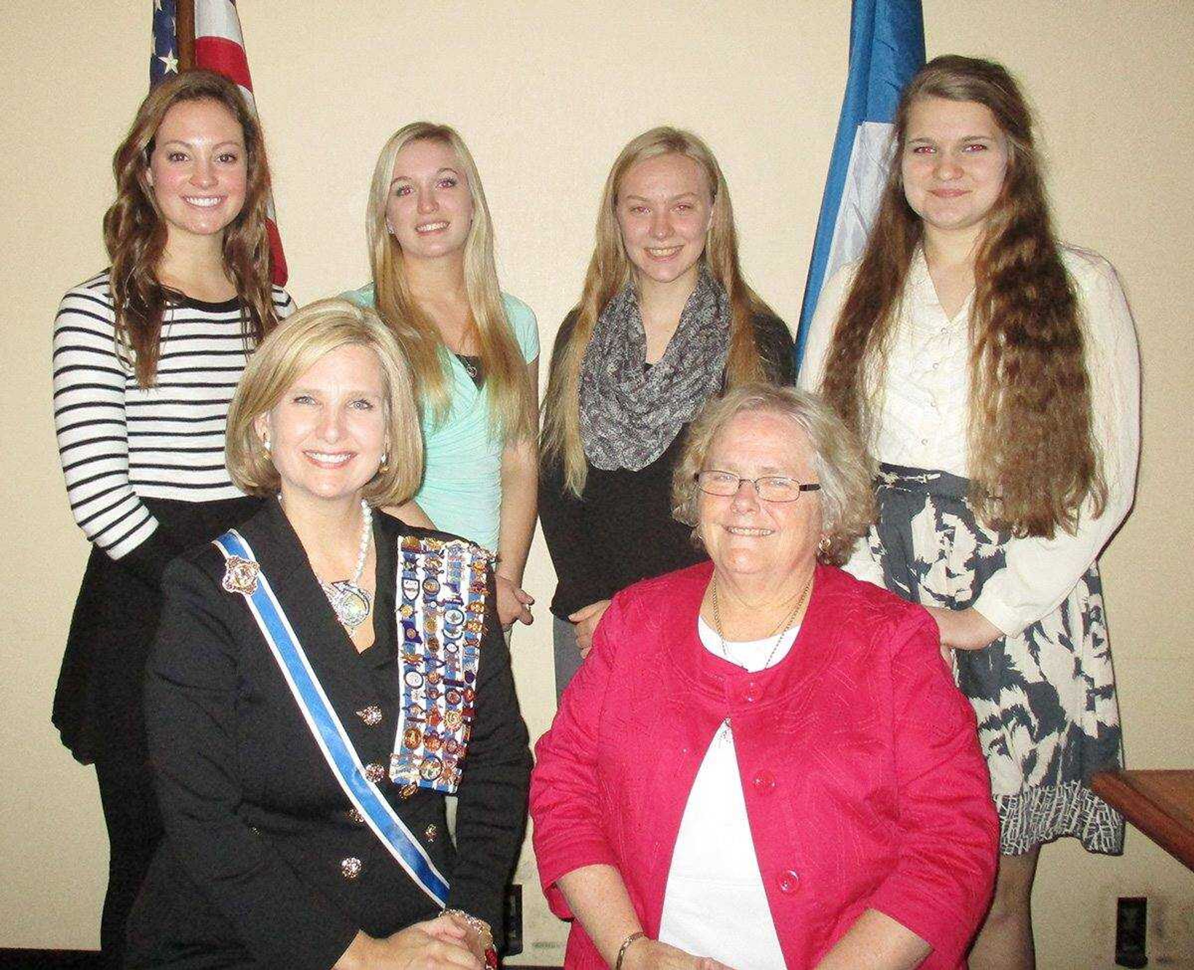 Front row from left are Morgan Lake, Missouri State Regent, Adelaide Parsons, Good Citizen Chairman. Back row from left are: Elizabeth Kiefner, Saxony Lutheran High School, Sara Haupt, Meadow Heights High School, Sara Gholson, Jackson High School and Taylor Lincoln, Woodland High School. (Submitted photo)