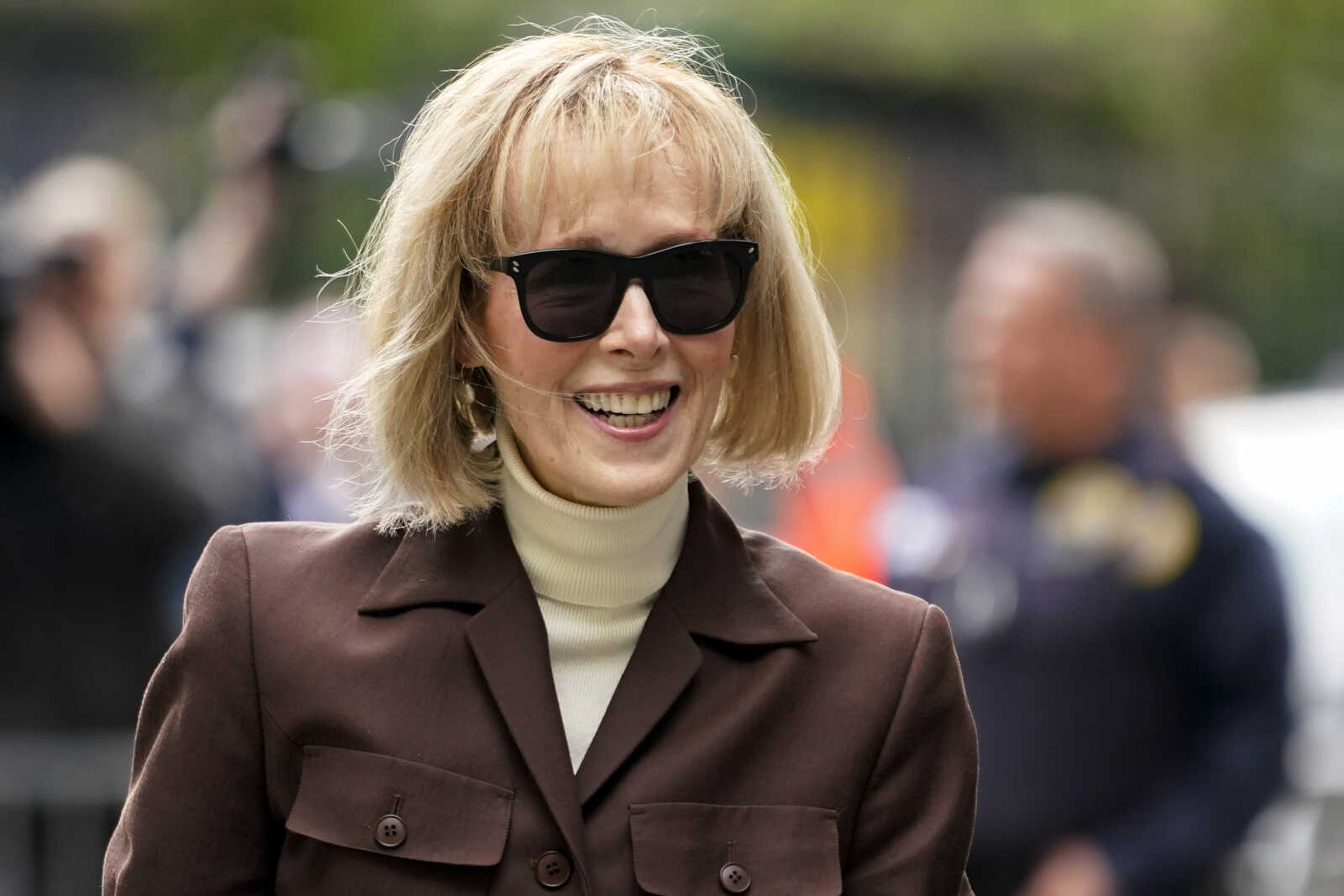 FILE - E. Jean Carroll arrives at Manhattan federal court, May 9, 2023, in New York. Donald Trump's lawyers said Tuesday, March 5, 2024, that the ex-president deserves a new trial and a fresh chance to tell a jury why he berated writer Carroll for her sex abuse claims against him after she revealed them five years ago. (AP Photo/John Minchillo, File)