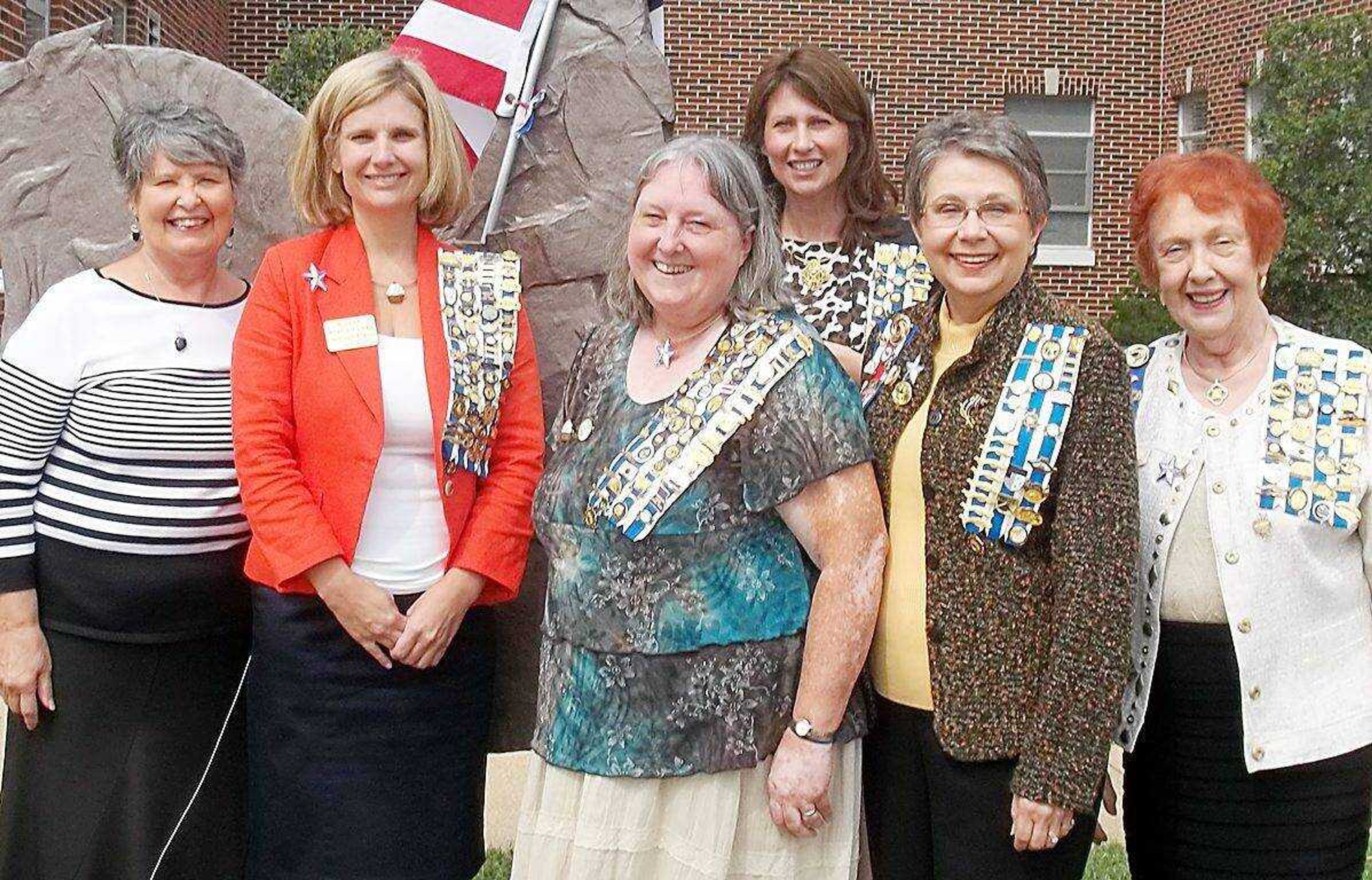 Six members of the John Guild Chapter of National Society of the Daughters of the American Revolution attended the Southeast District meeting at the First Baptist Church in Poplar Bluff, Mo. Awards that had been presented to the chapter at the national meeting in Washington, D.C., were then distributed to the chapter. Members attending were, from left, Gwen Nussbaum, chapter recording secretary; Morgan Lake, state vice regent and chapter registrar; Pam Johnson, chapter regent; Lorilee Short, chapter corresponding secretary; Marti Strtickland, chapter vice regent; and Shirley Young, chapter publicity. (Submitted photo)