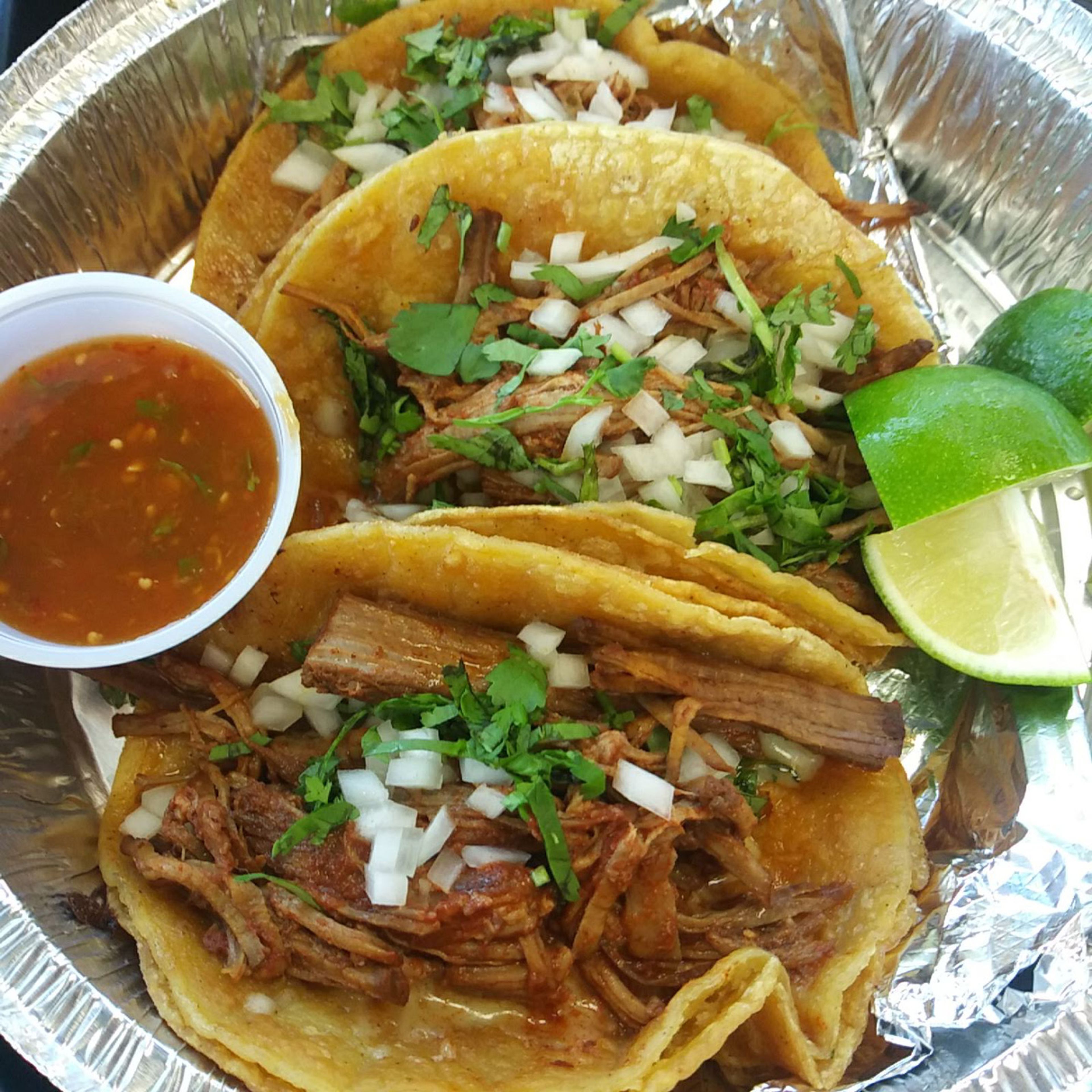 Tender barbacoa tacos, my own personal holy grail, and worth the wait.