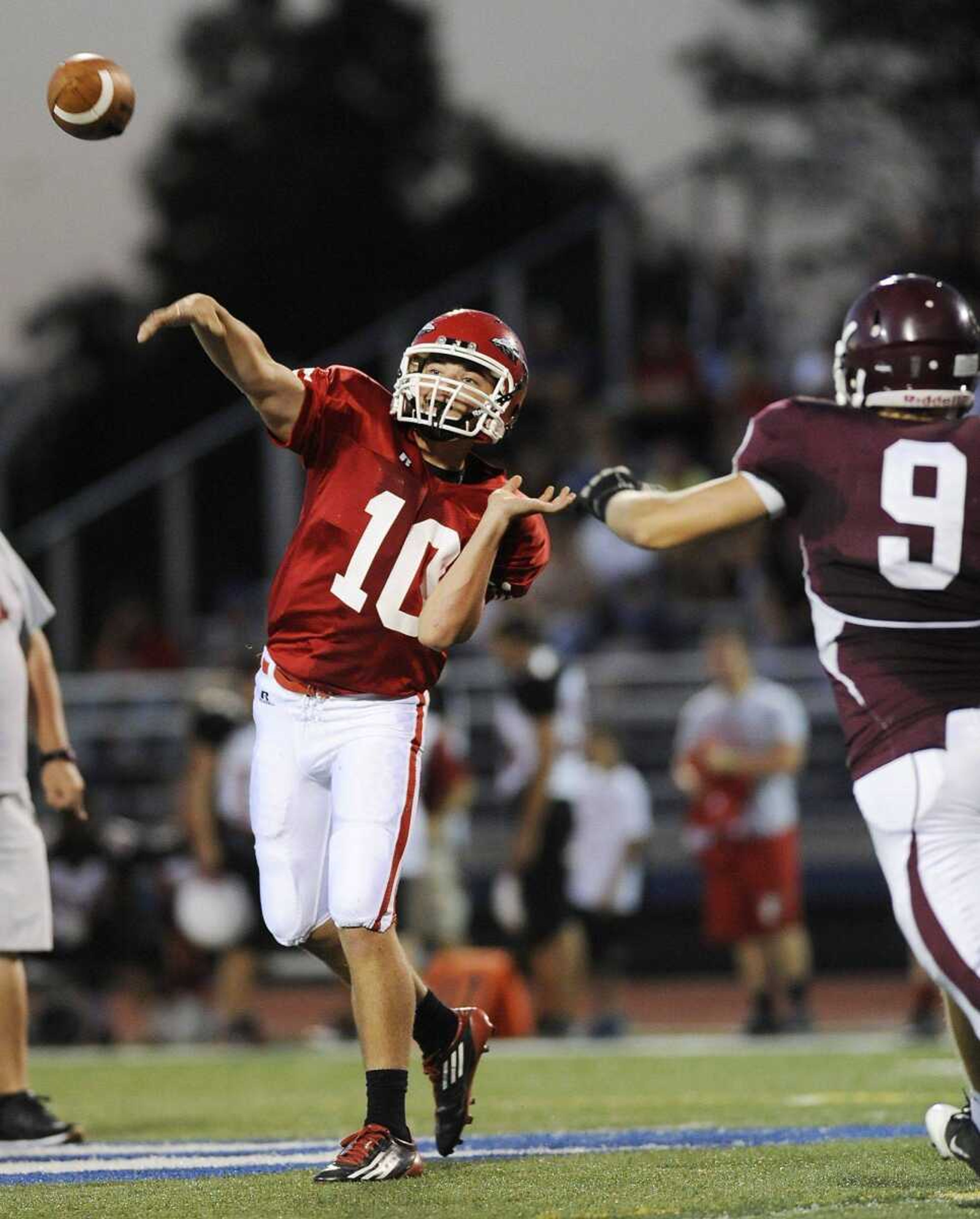 Jackson quarterback Ty Selsor passes during the recent jamboree in Hillsboro, Mo. Selsor passed for more than 300 yards in Jackson&#8217;s 48-21 victory over North County in last week&#8217;s season opener.