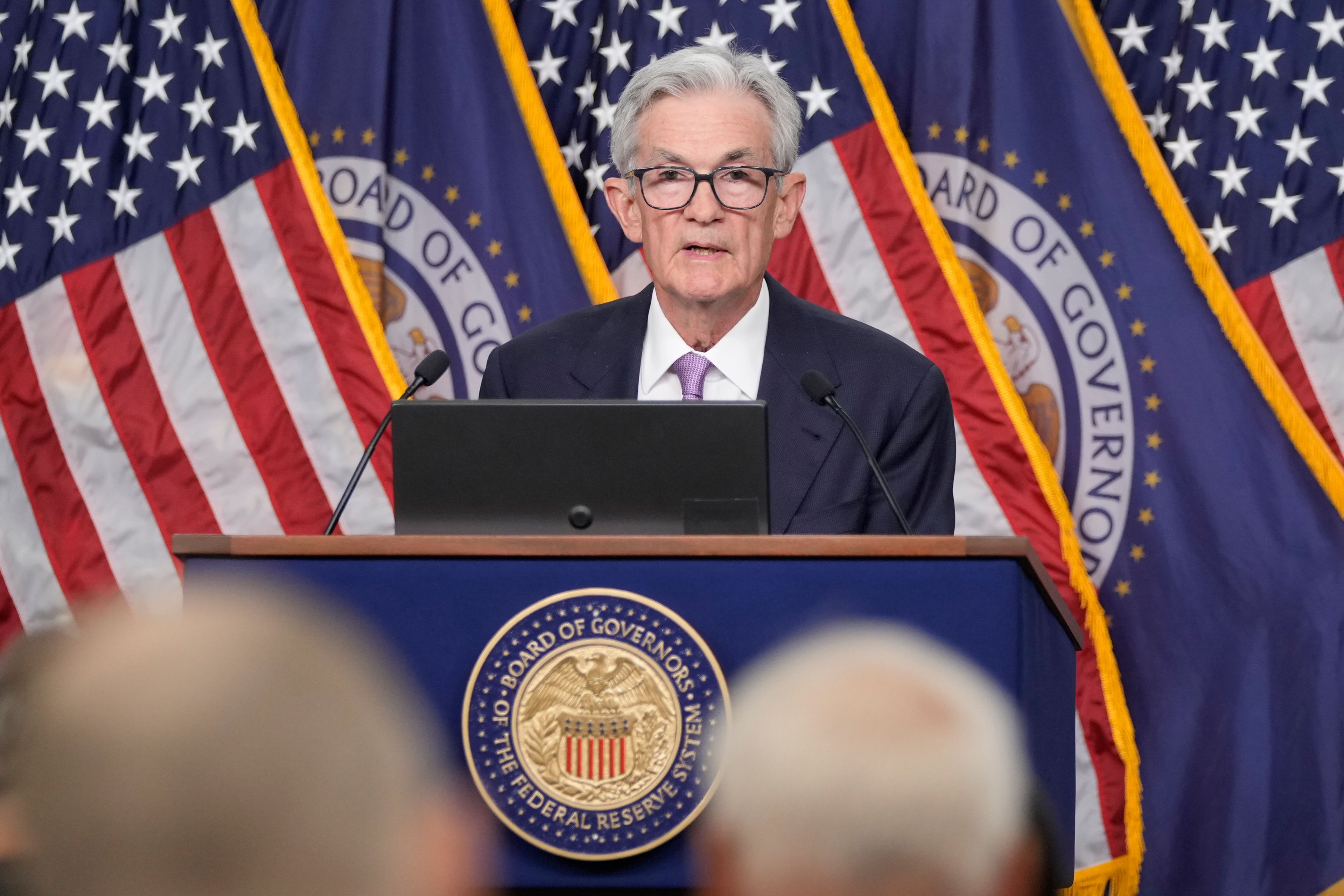 Federal Reserve Board Chairman Jerome Powell speaks during a news conference at the Federal Reserve in Washington, Wednesday, Sept. 18, 2024. (AP Photo/Ben Curtis)