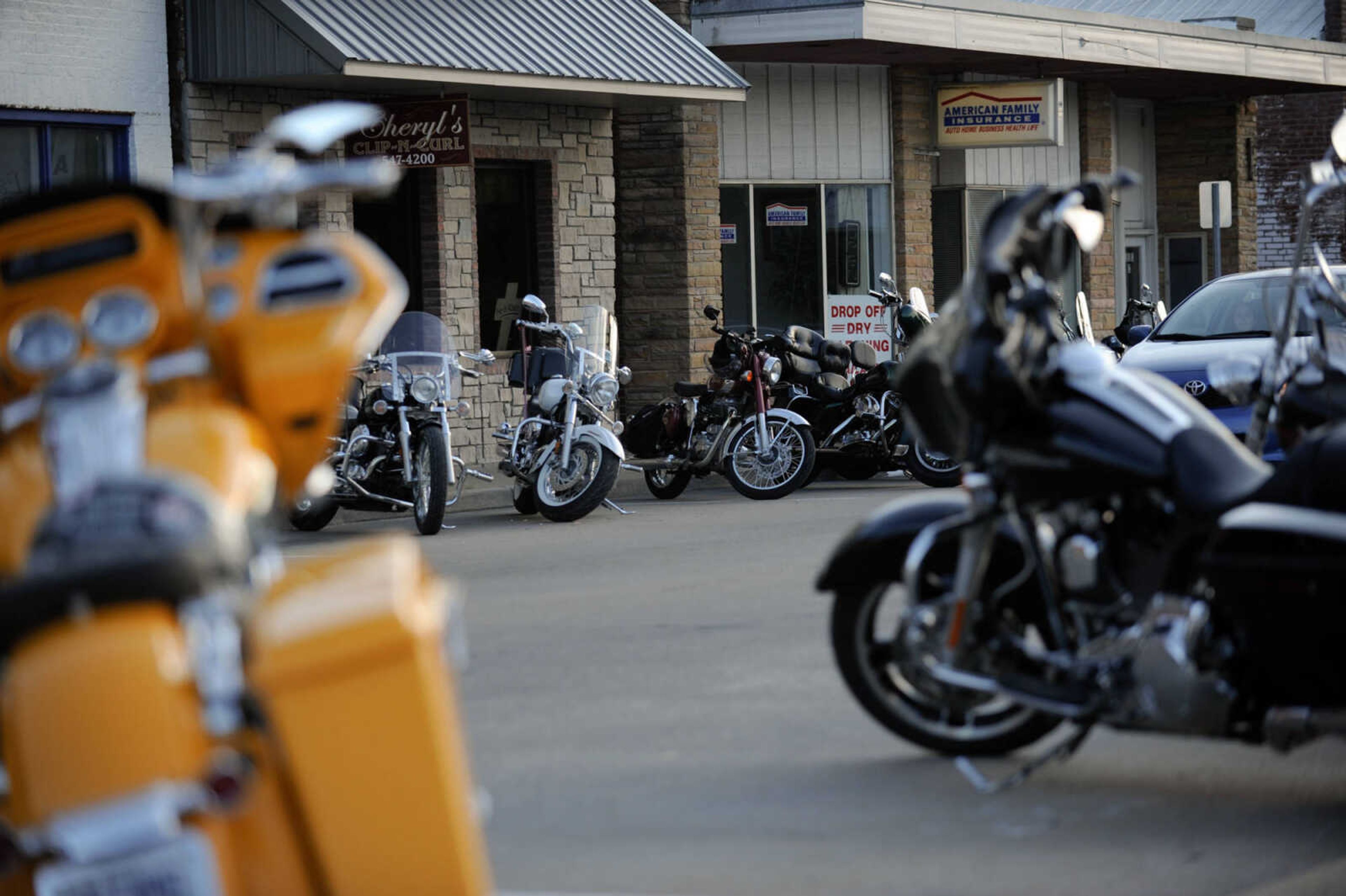 GLENN LANDBERG ~ glandberg@semissourian.com

Motorcycles line the streets during the 4th Annual Bikers on the Square Friday, June 17, 2016 in Perryville, Missouri.