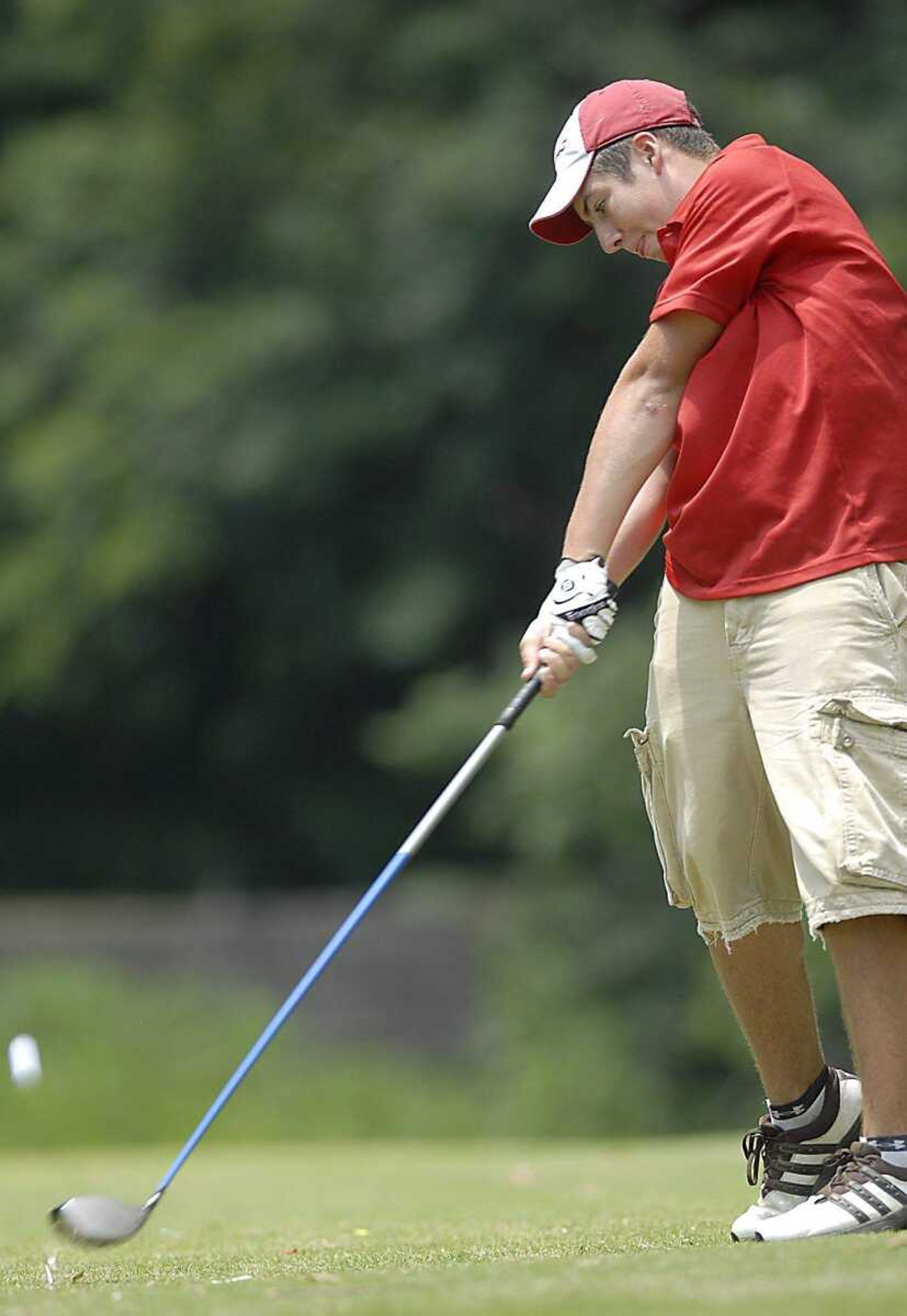 KIT DOYLE ~ kdoyle@semissourian.com
Lofton Hayes teed off Wednesday, June 25, 2008, during the PGA Gateway Junior Series tournament at Bent Creek in Jackson.