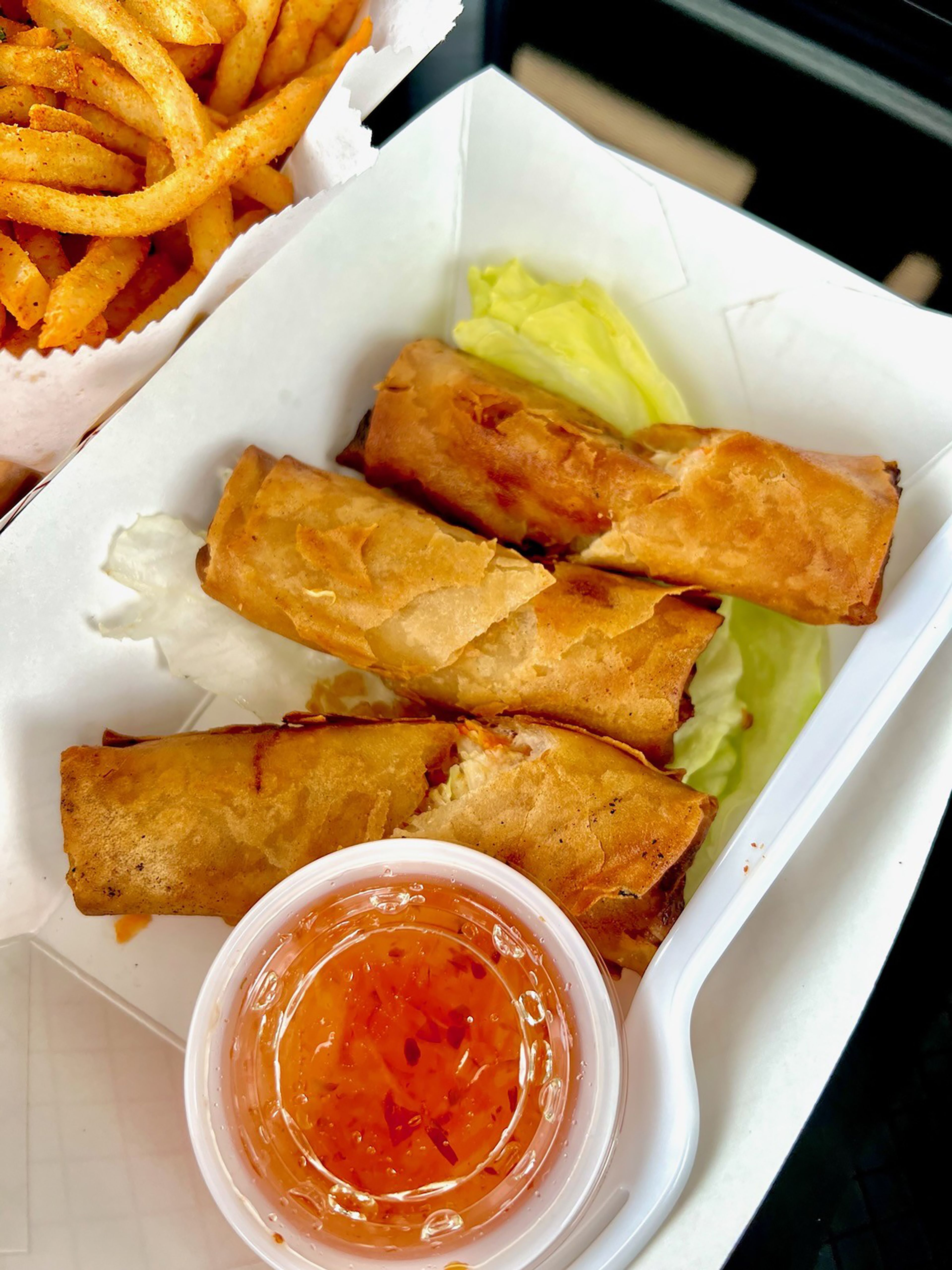 Their three piece Vietnamese egg rolls are fried to a golden crisp and prove good things do come in small packages.