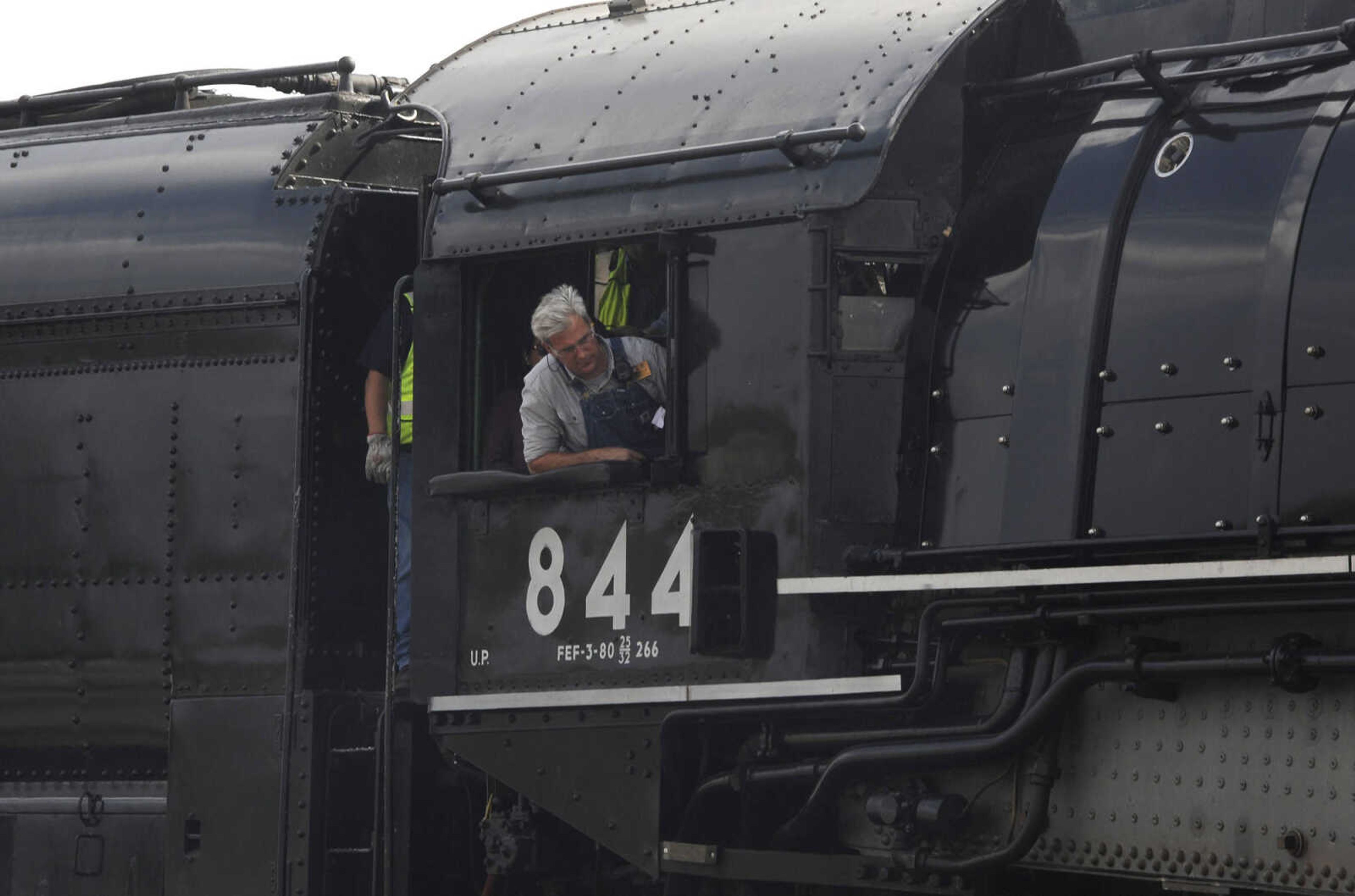 FRED LYNCH ~ flynch@semissourian.com
The Union Pacific No. 844 steam locomotive makes a brief stop Wednesday, Oct. 19, 2016 in Scott City while on its way to Memphis.