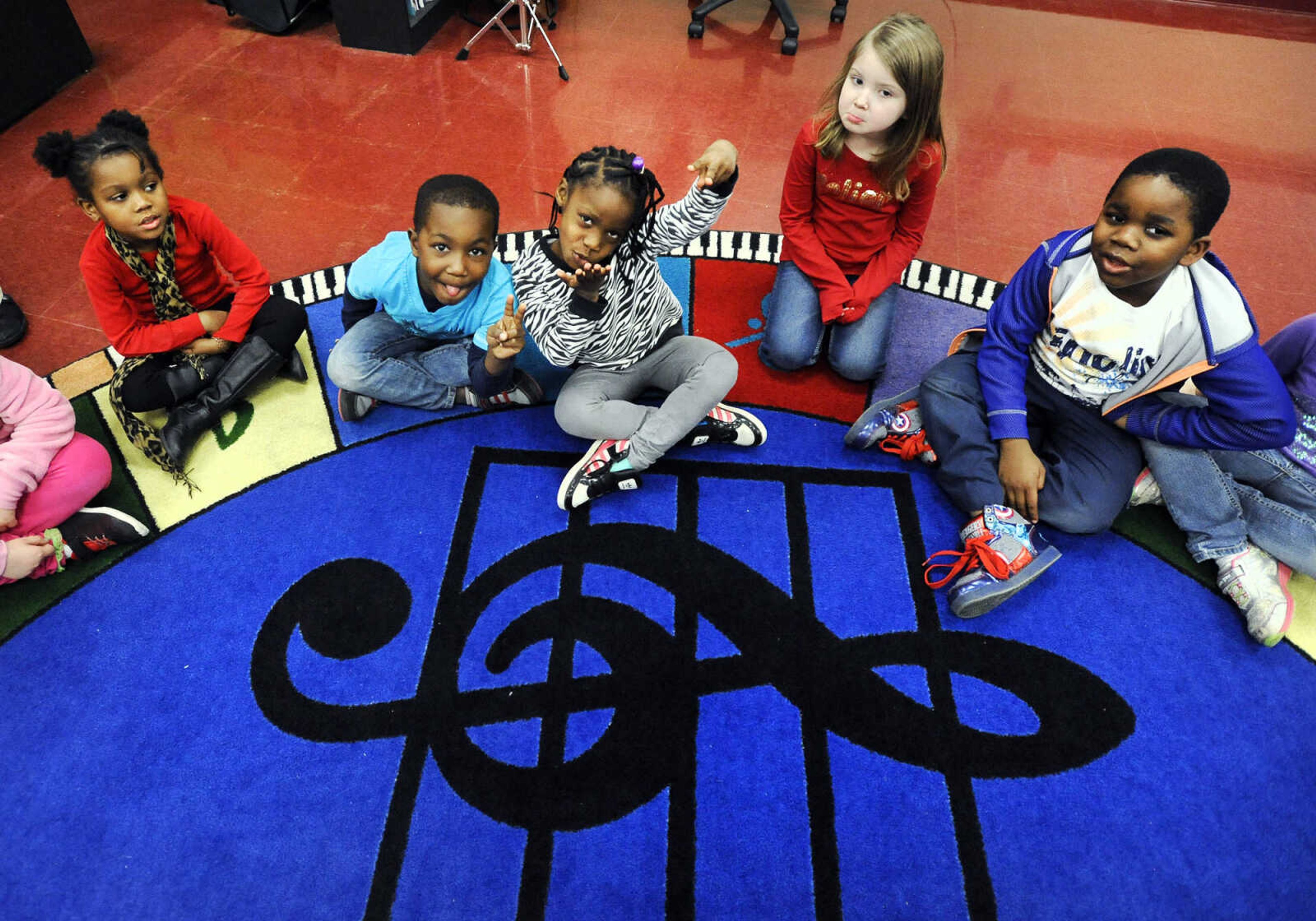 LAURA SIMON ~ lsimon@semissourian.com

Blanchard Elementary students in Roanne Dean's music class strike a pose, Monday, Feb. 8, 2016. The Cape Girardeau school was named a National Blue Ribbon School by the U.S. Department of Education.