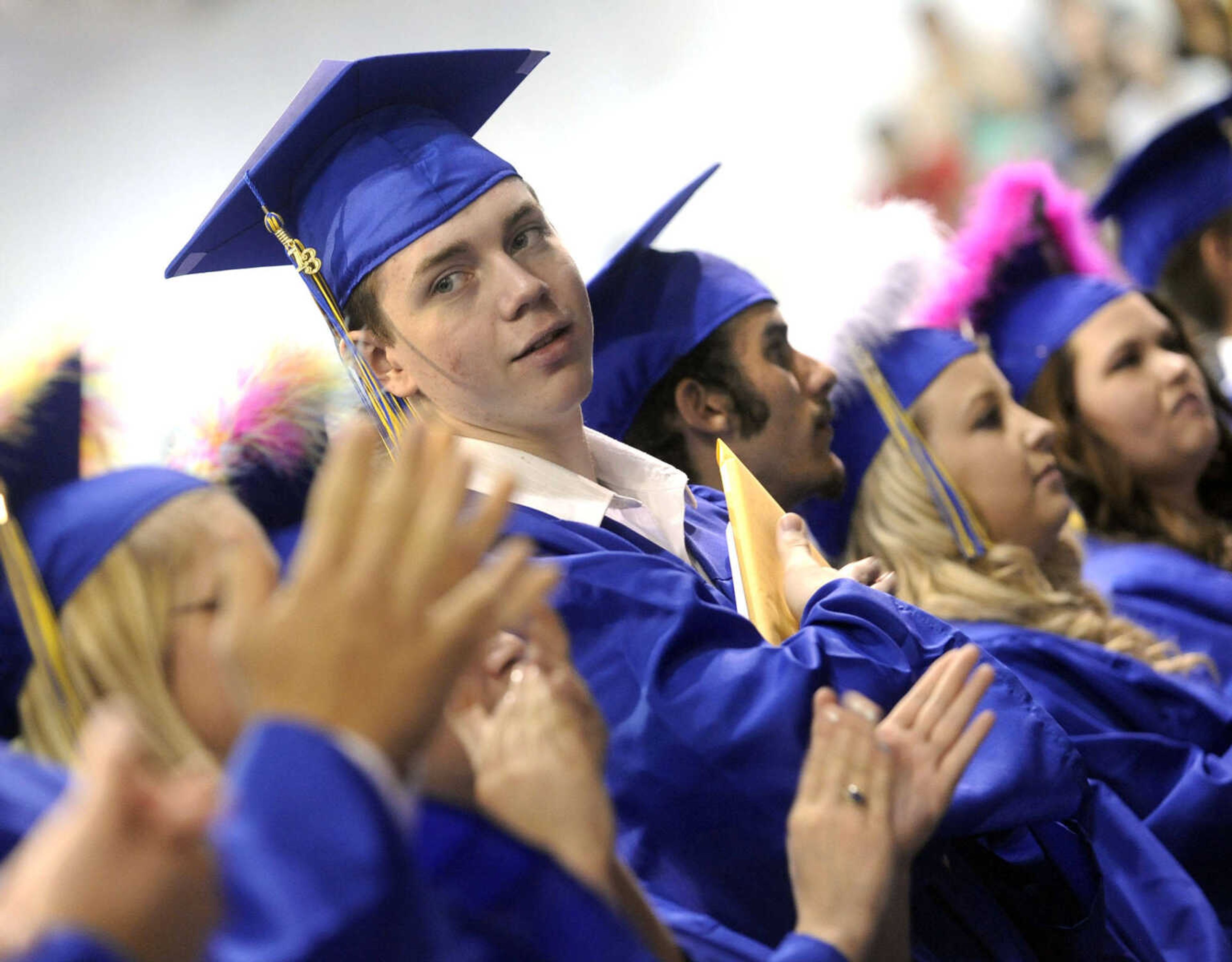 The graduates get ready for the recessional.