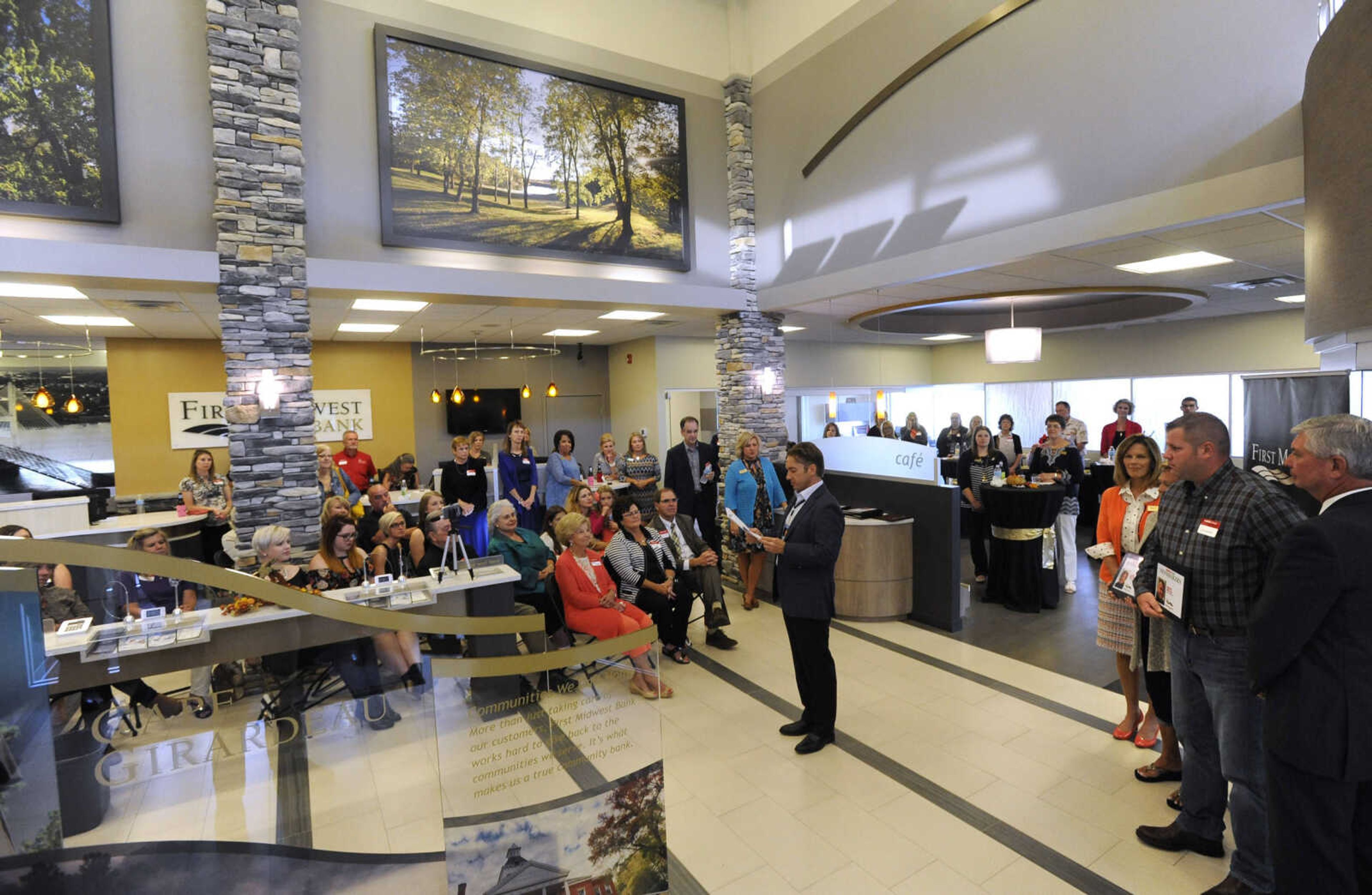 FRED LYNCH ~ flynch@semissourian.com
Jon K. Rust, publisher of the Southeast Missourian and co-president of Rust Communications, speaks at the Business Today Newsmakers awards reception Wednesday, Sept. 6, 2017 at First Midwest Bank in Cape Girardeau.