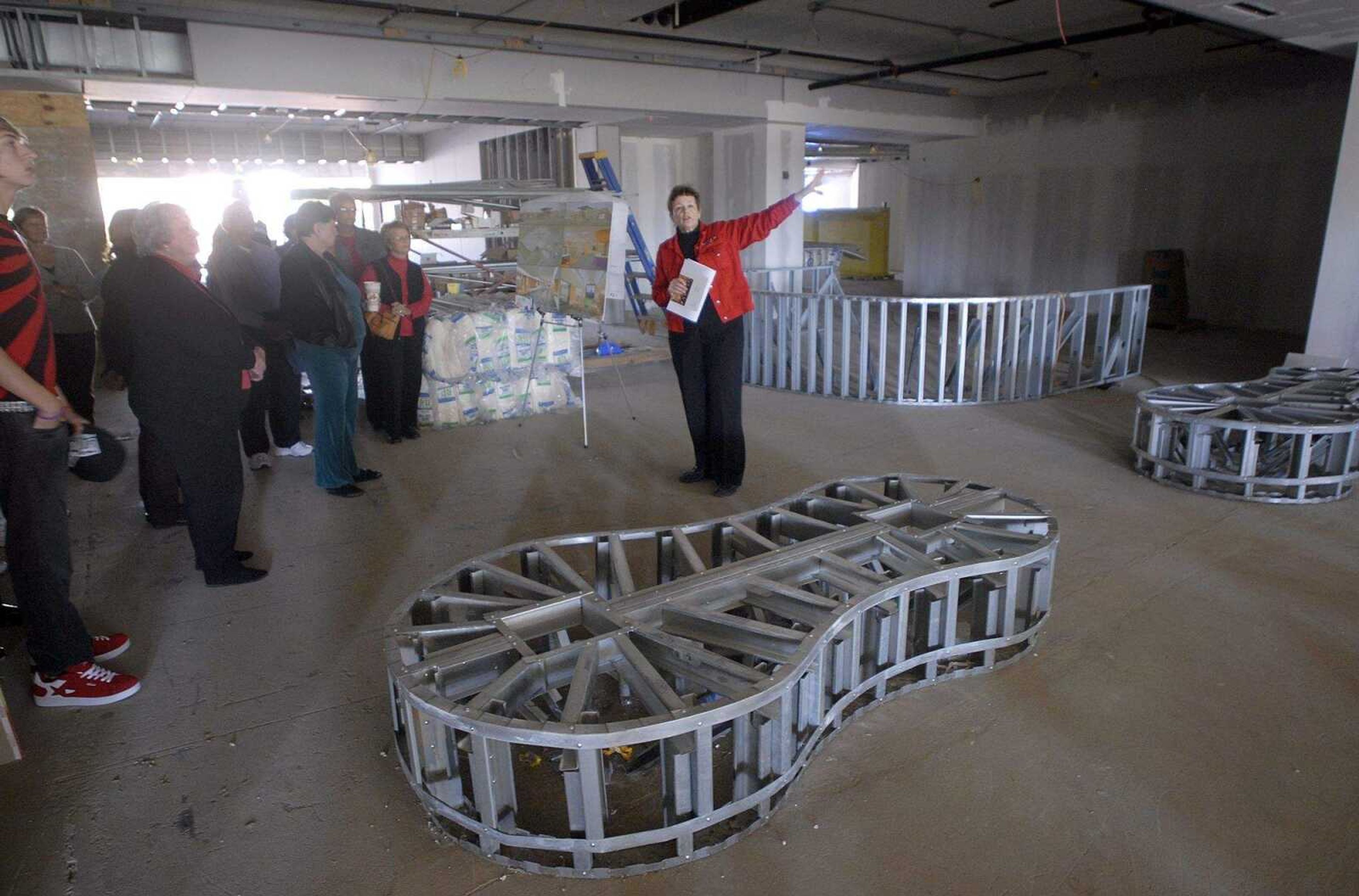 FRED LYNCH ~ flynch@semissourian.com
Cape Girardeau Public Library director Betty Martin leads a tour of the new library building that is under construction.