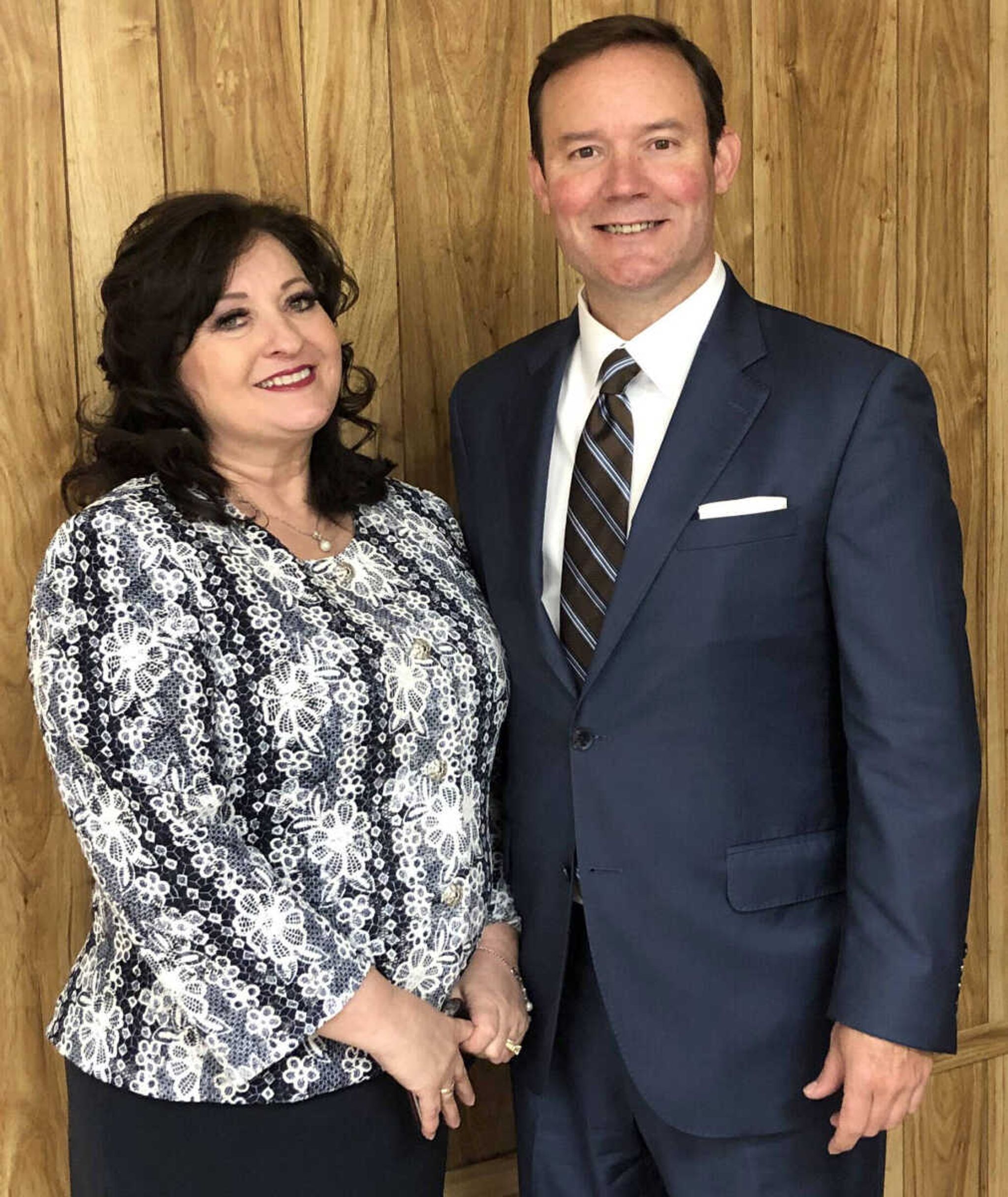 Melissa Upshaw, left, and Corey Countryman, representatives of Platinum Neighbors, the new owners of the Twin Rivers Regional Medical Center in Kennett, Missouri, recently held a question-and-answer session with the hospital group and civic leaders.