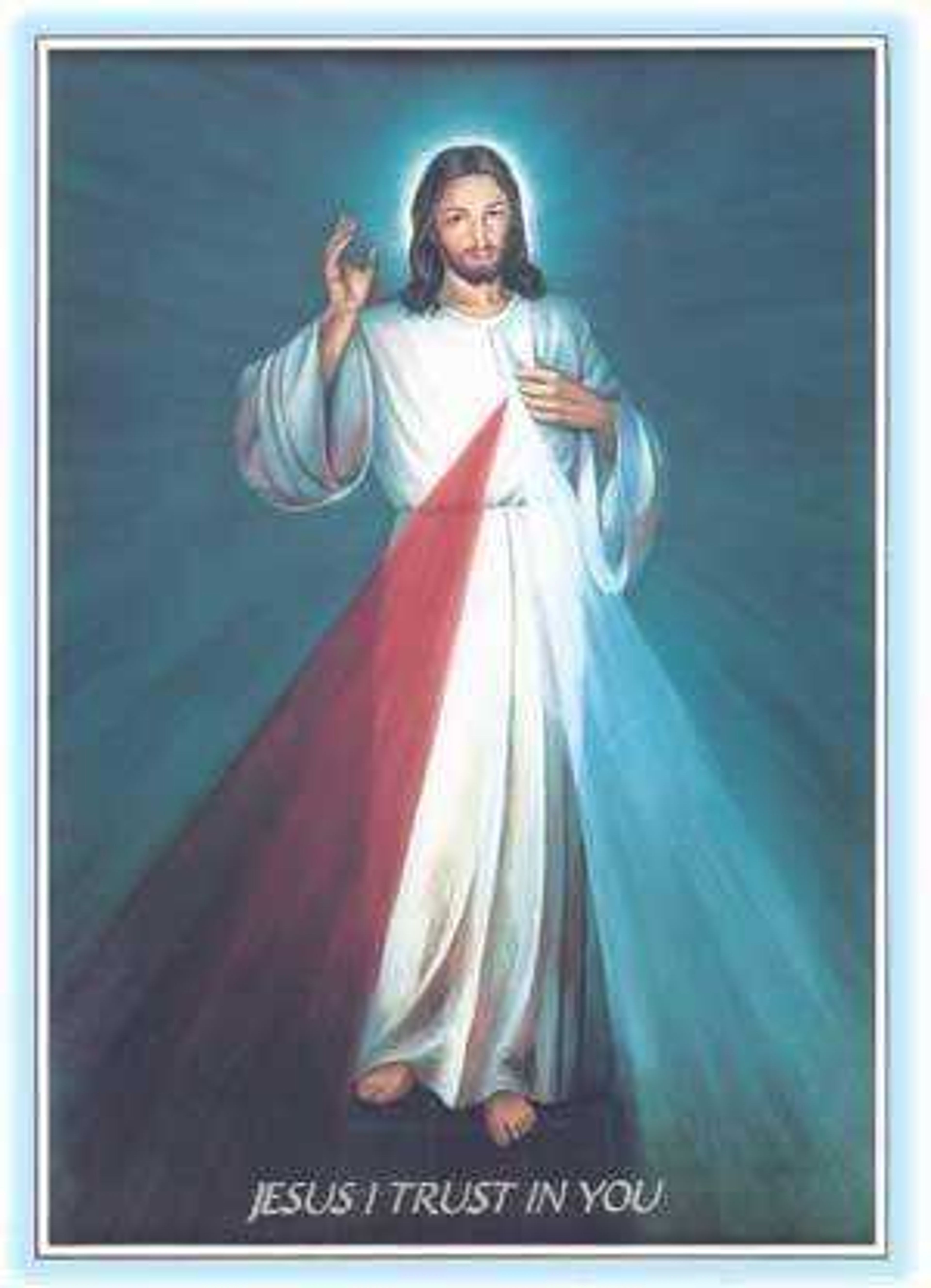 The image of Jesus as described in Sr. Faustina's Diary - the image of Divine Mercy.