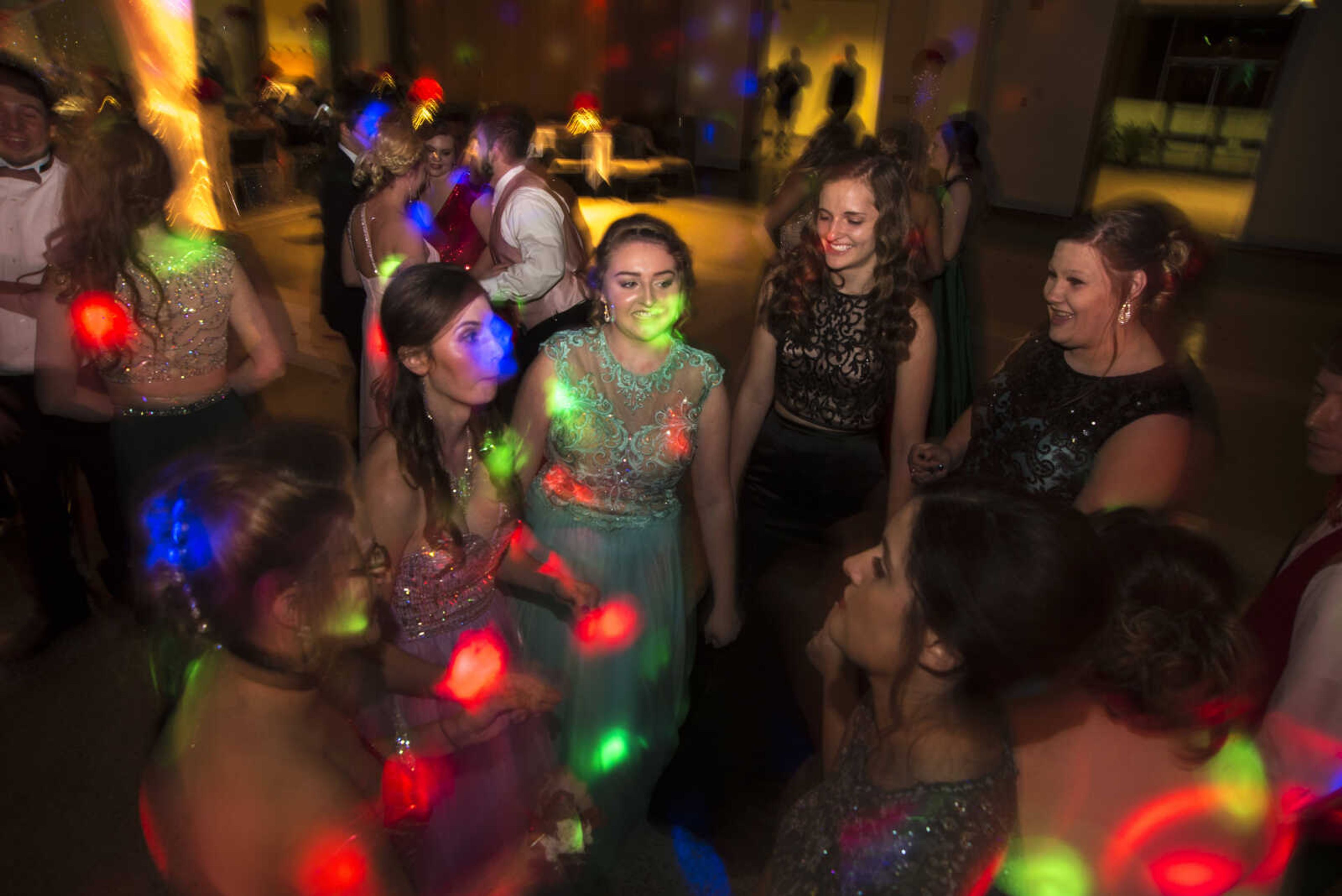 Students dance during the Chaffee prom Saturday, April 1, 2017 at the University Center on the campus of Southeast Missouri State University in Cape Girardeau.