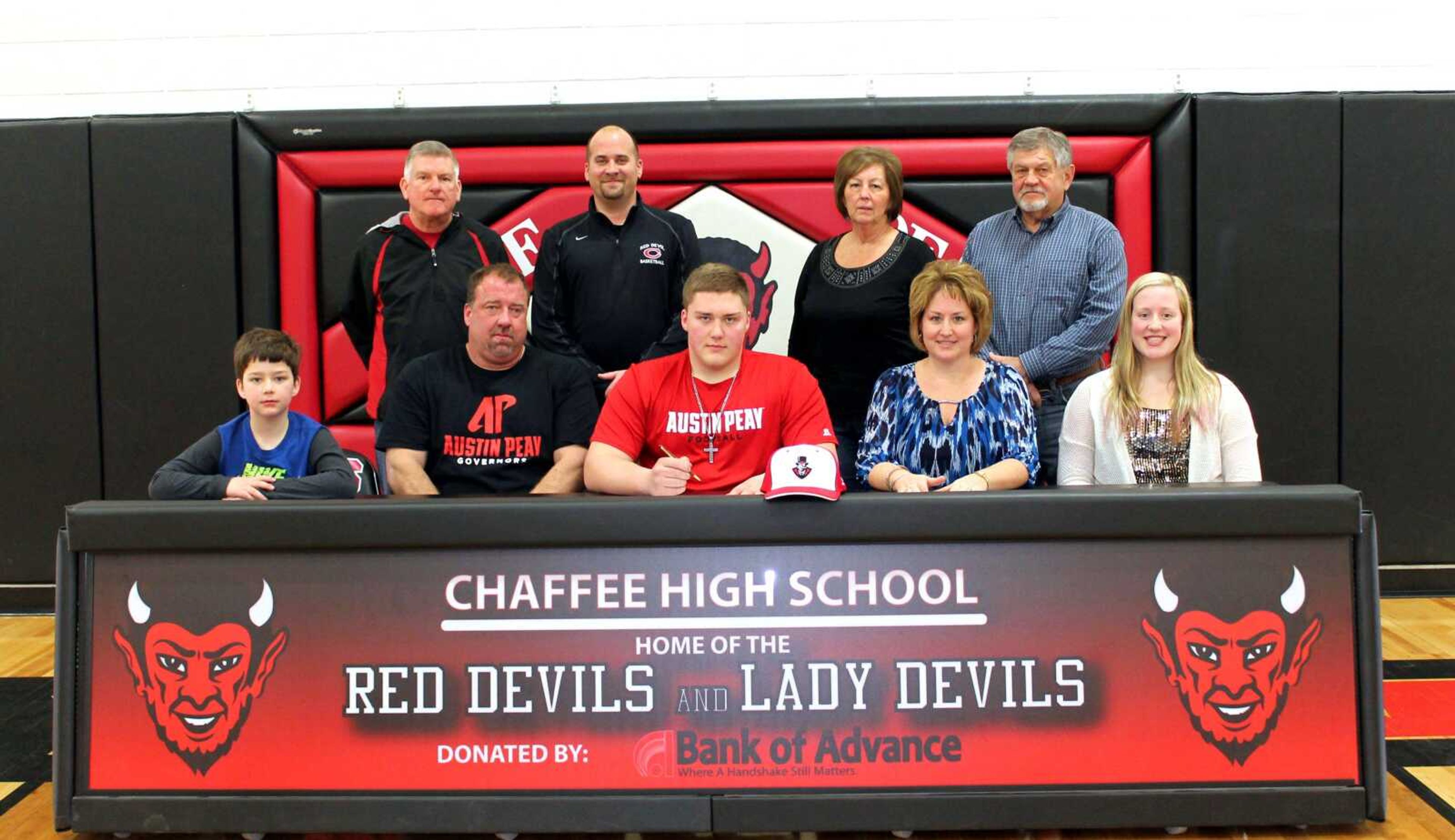 Chaffee senior Trevor Morehead signed his National Letter of Intent to play football at Austin Peay State University on Wednesday. (Submitted photo)