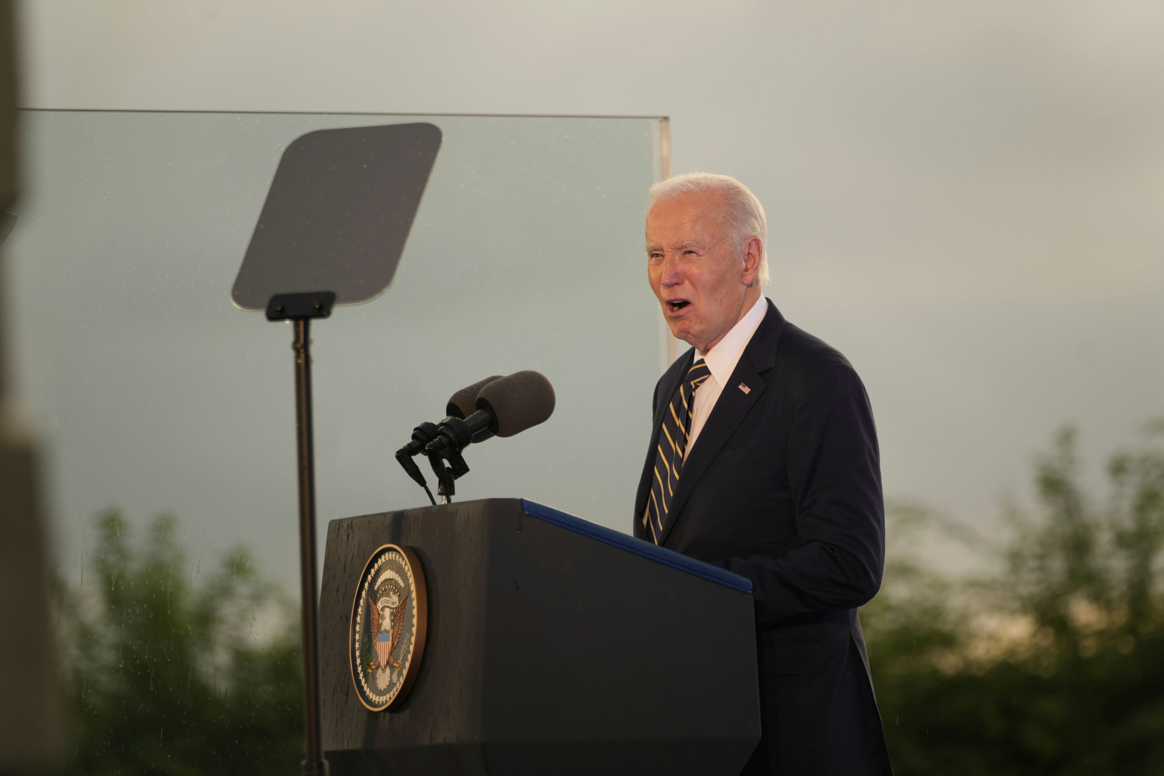 President Joe Biden speaks at the National Museum of Slavery, in the capital Luanda, Angola on Tuesday, Dec. 3, 2024. (AP Photo/Ben Curtis)