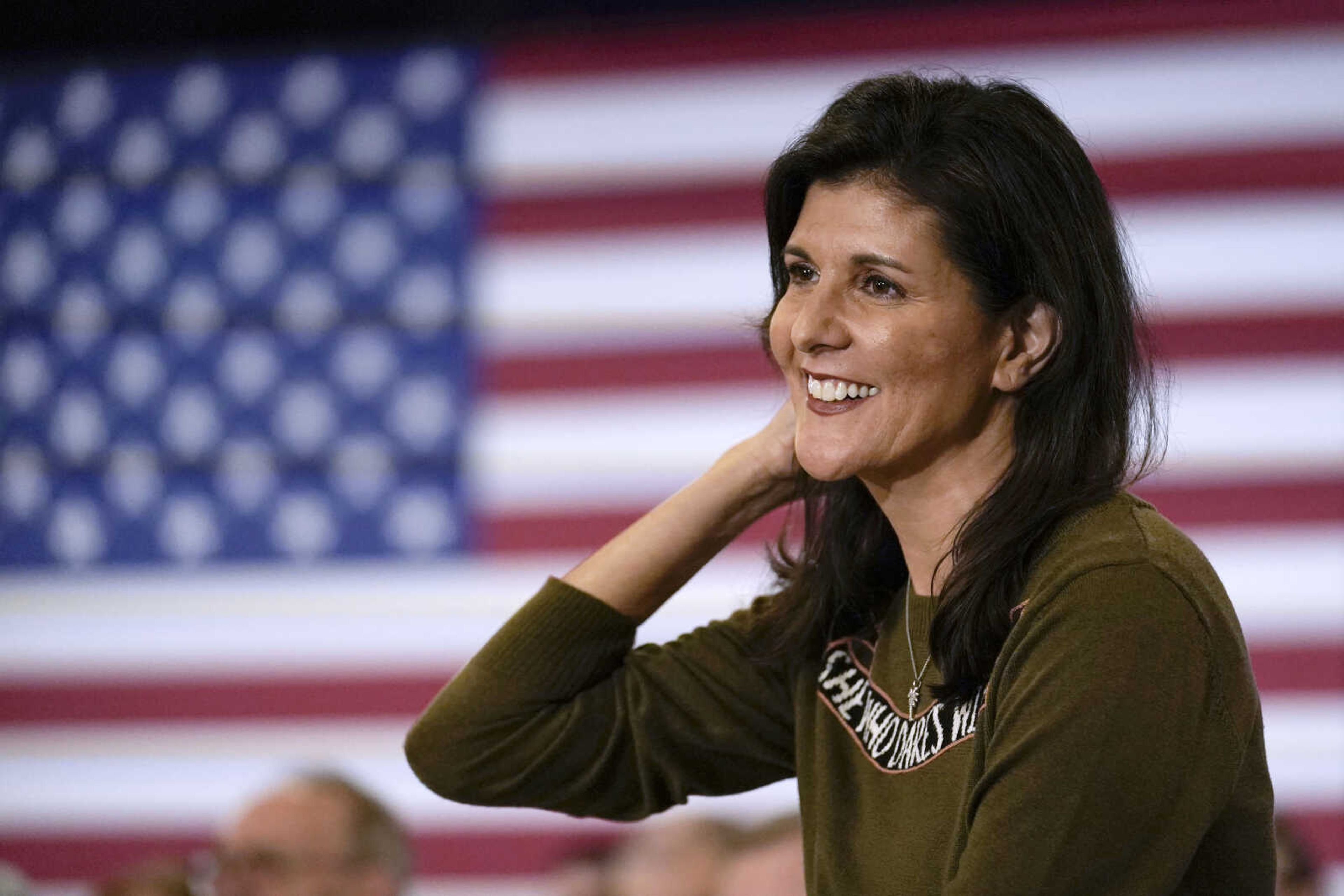 Republican presidential candidate, former ambassador to the United Nations Nikki Haley during a campaign stop March 27 in Dover, New Hampshire. Haley, the former South Carolina governor became the first major Republican challenger to former President Donald Trump in February. She avoided disclosing how much her campaign raised in its initial days, bypassing what's typically an early bragging point for candidates.