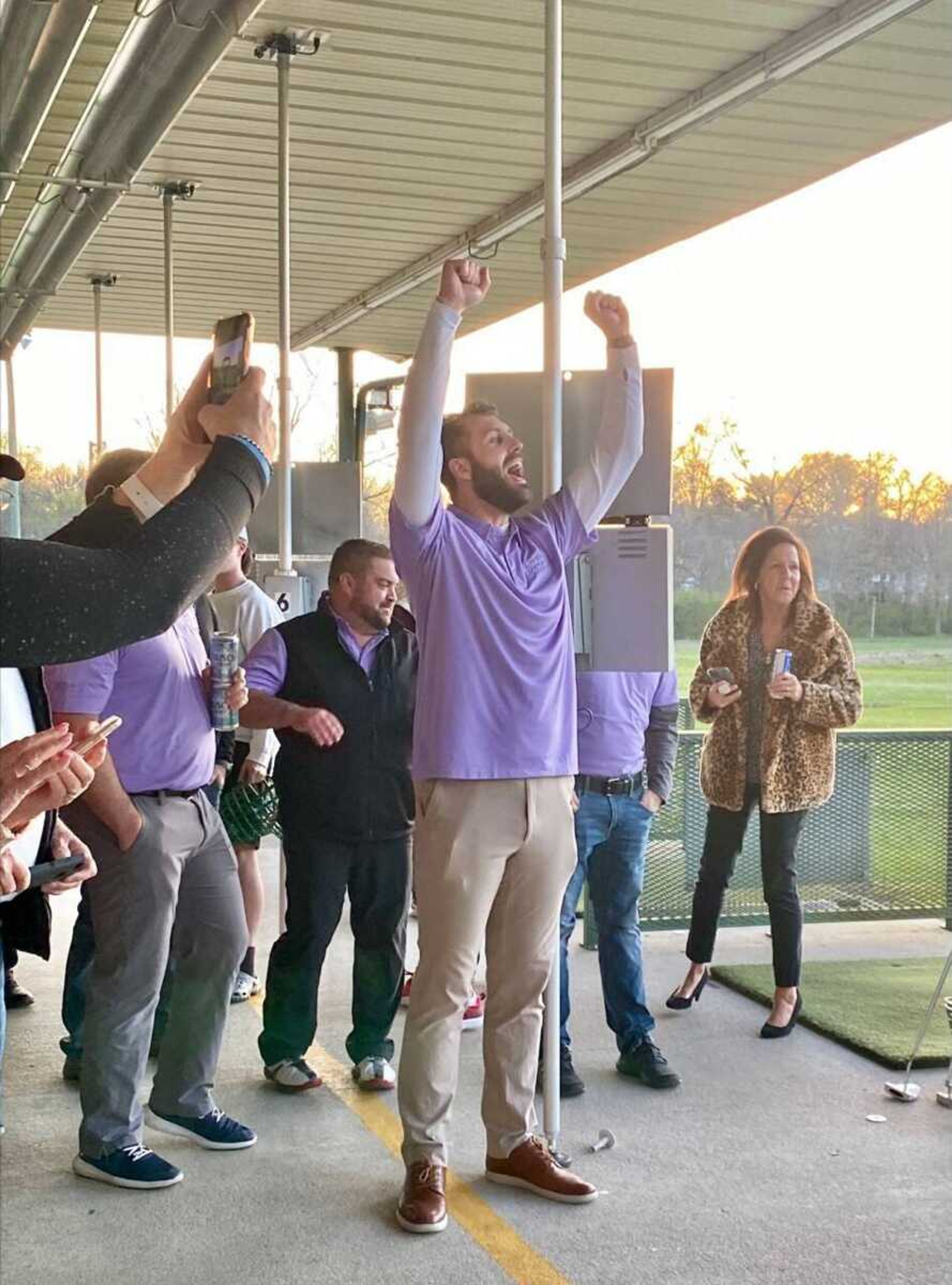 Nate Gautier, founder of Walks With Nate LLC, celebrates the fundraising success of the not-for-profit's Lemon Drop Long Drive, held in April 2021 at TeeHouse Complex golf driving range in Cape Girardeau. LDLD raised $13,000 in 2021. Earlier this month, the event raised more than $20,000, according to a news release.