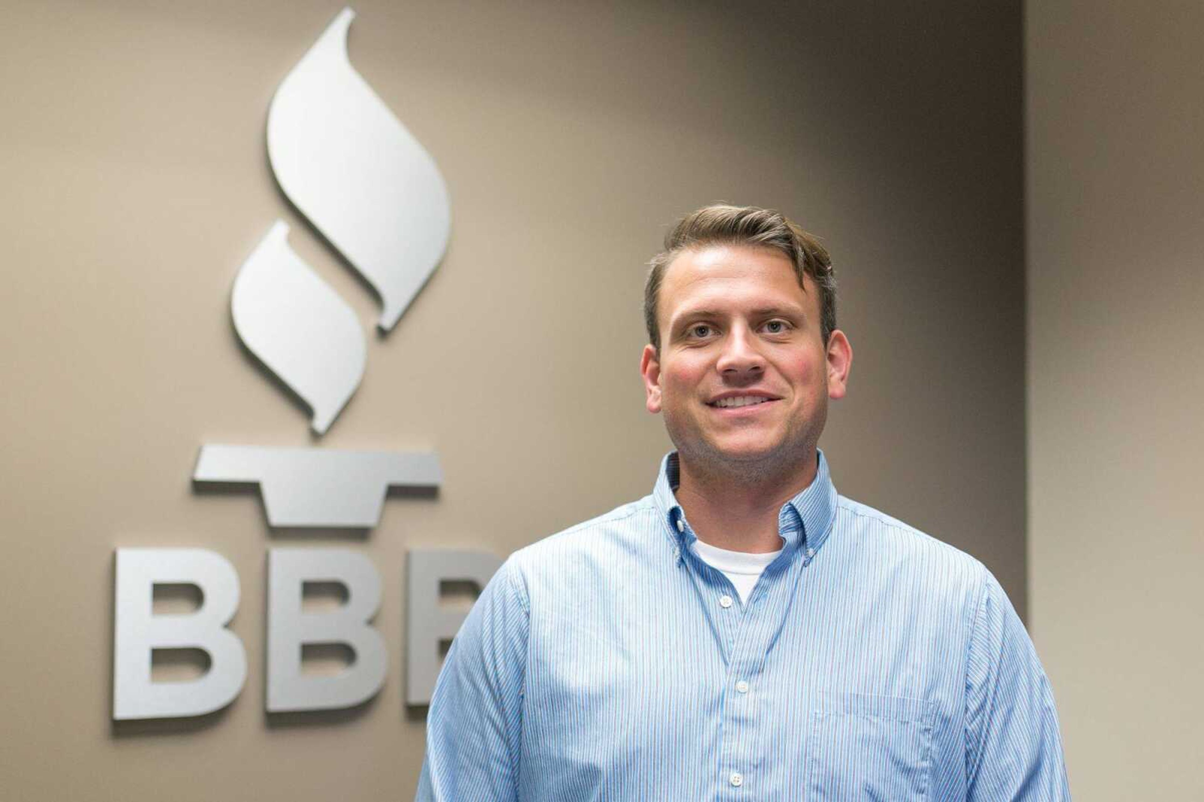 Joey Keys with the Better Business Bureau poses for a photo Thursday, Sept. 3, 2015. (Glenn Landberg)